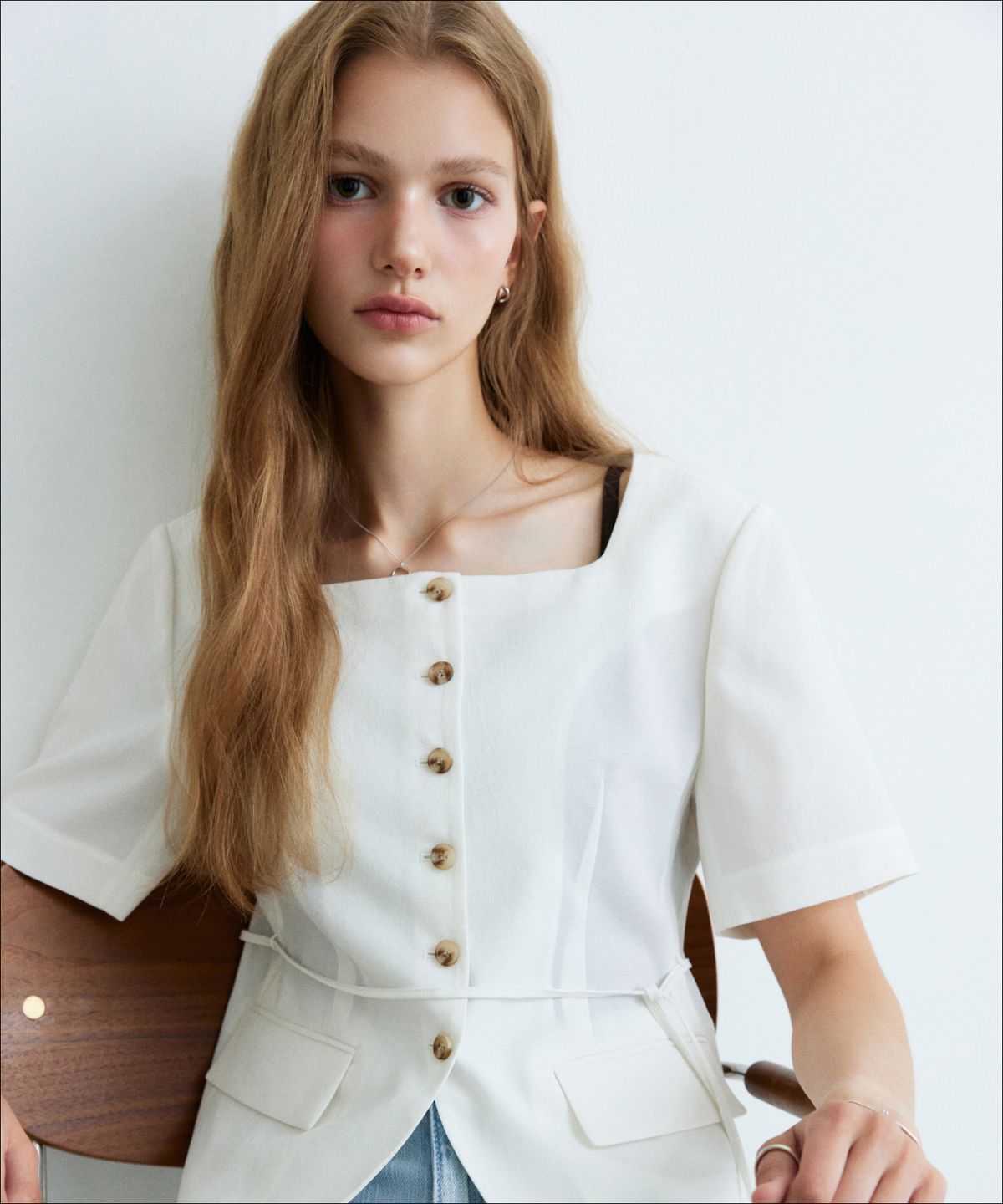 미쏘(MIXXO) 린넨 포켓 와이드 플레어 데님 RE TJG51QJ_MIWTJG71QJ