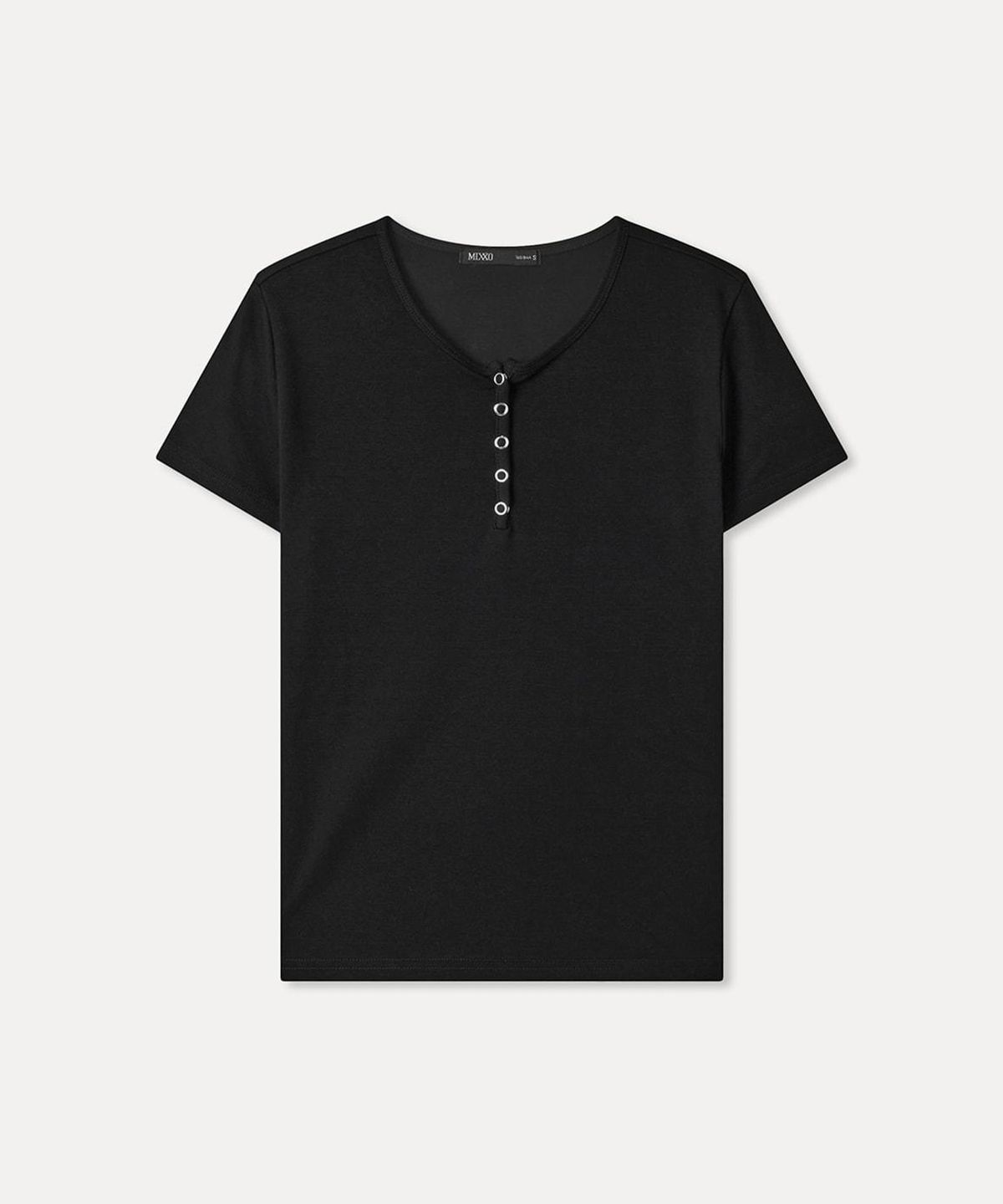 미쏘(MIXXO) 버튼업 스냅 반팔 티셔츠 RE HWG45SS_MIWHWG71RA