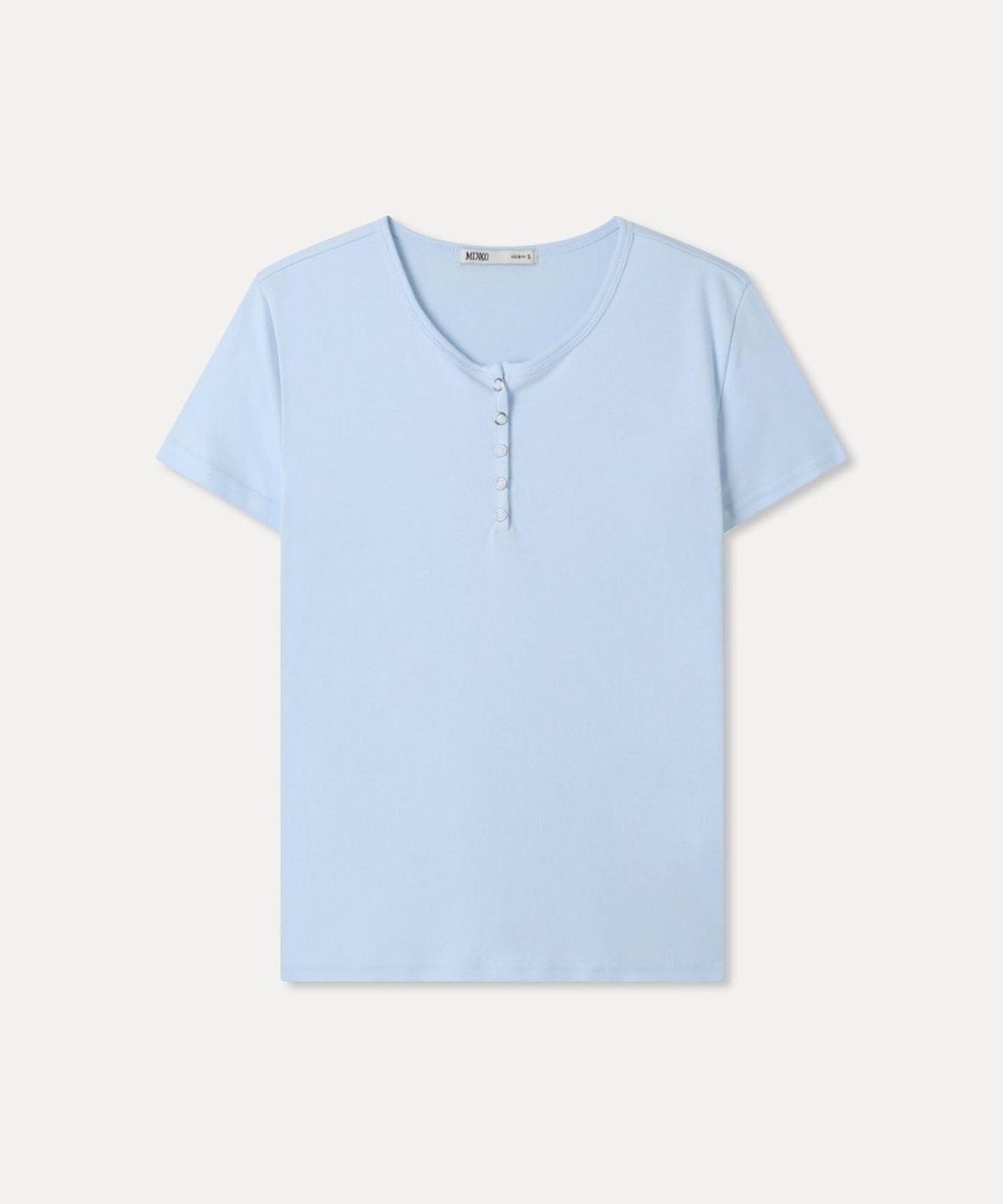 미쏘(MIXXO) 버튼업 스냅 반팔 티셔츠 RE HWG45SS_MIWHWG71RA