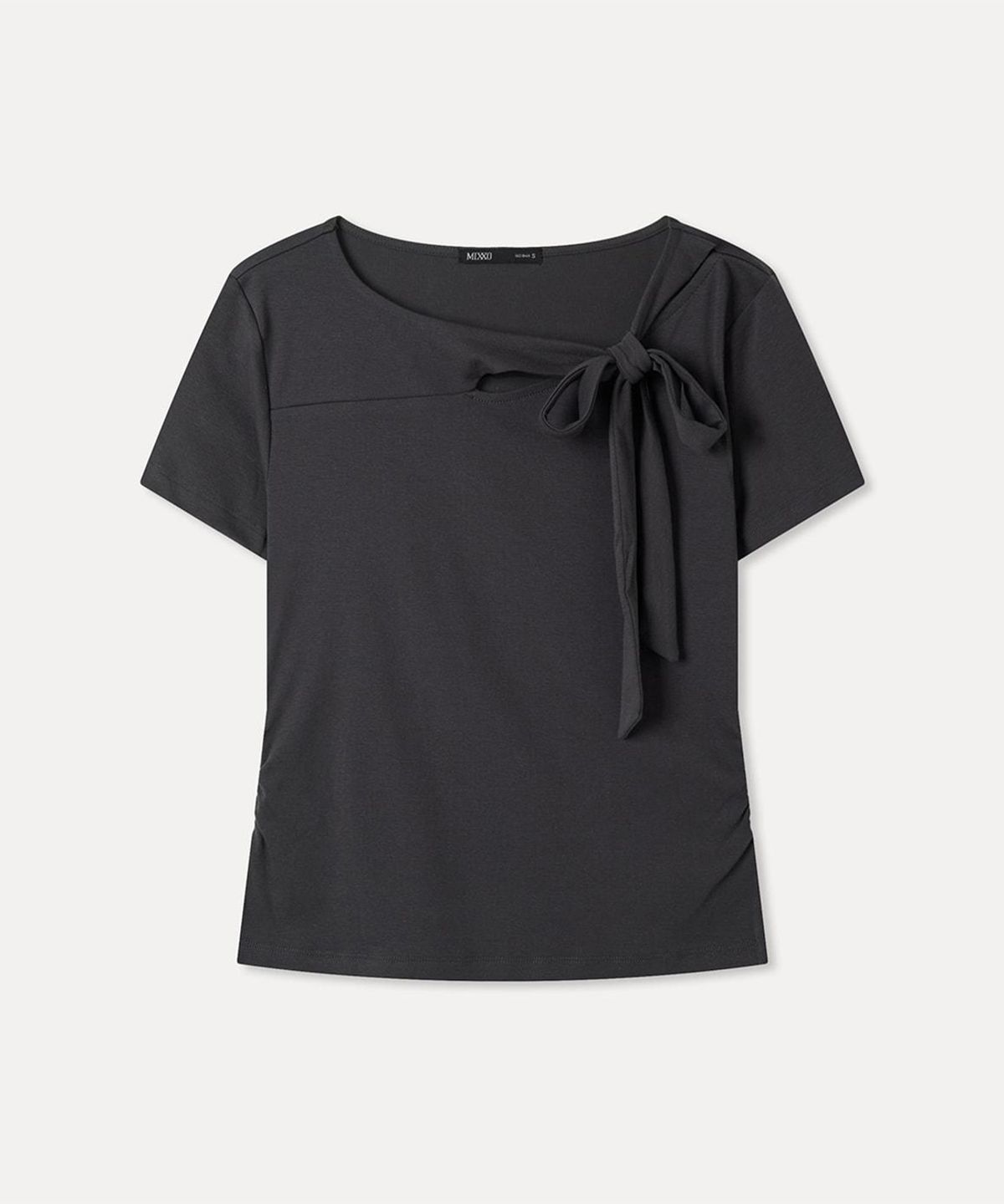미쏘(MIXXO) 컷아웃 타이 반팔 티셔츠 RE HWG44SS_MIWHWG70RA