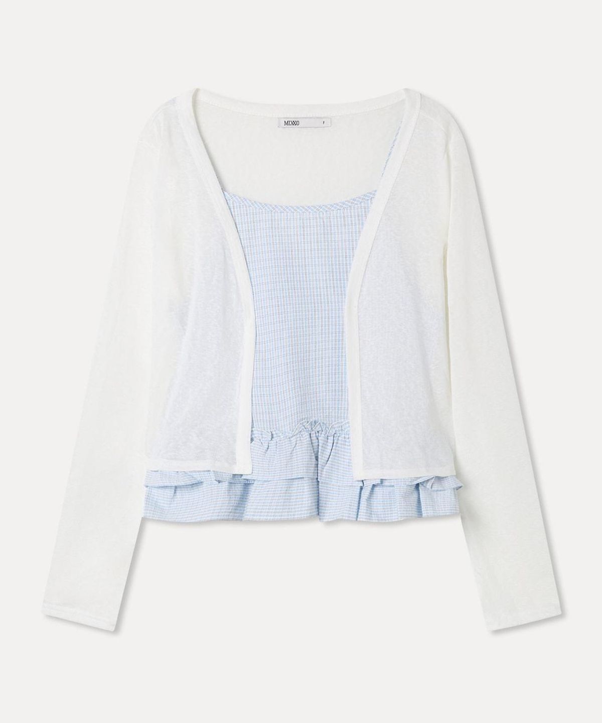 미쏘(MIXXO) 프릴 나시 가디건 블라우스 RE BNG51SS_MIWBNG71SS