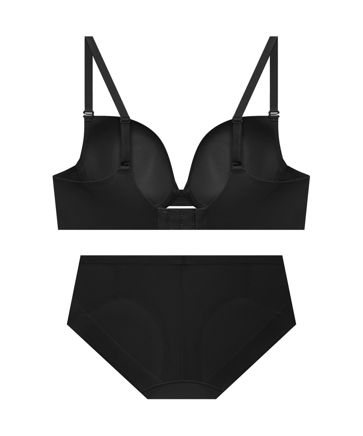코데즈컴바인 이너웨어(CODES COMBINE INNERWEAR) 쉘론 멀티사이즈 퓨징 브라 햄팬티 세트_블랙