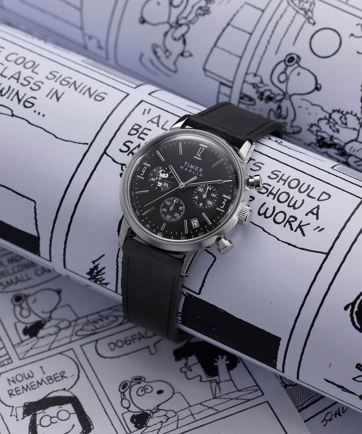 타이맥스(TIMEX) 타이맥스 x 피너츠 멀린 조 쿨 남자가죽시계 40mm