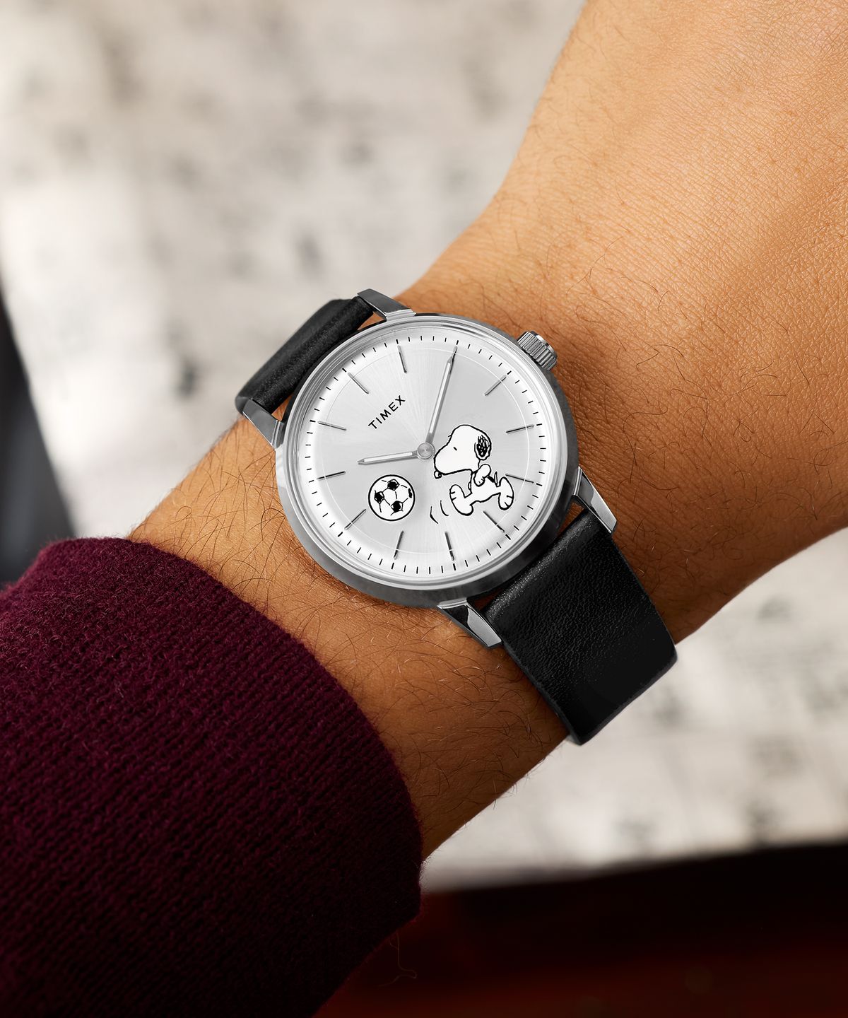 타이맥스(TIMEX) 타이맥스 x 피너츠 멀린 오토매틱 사커 가죽시계 40mm