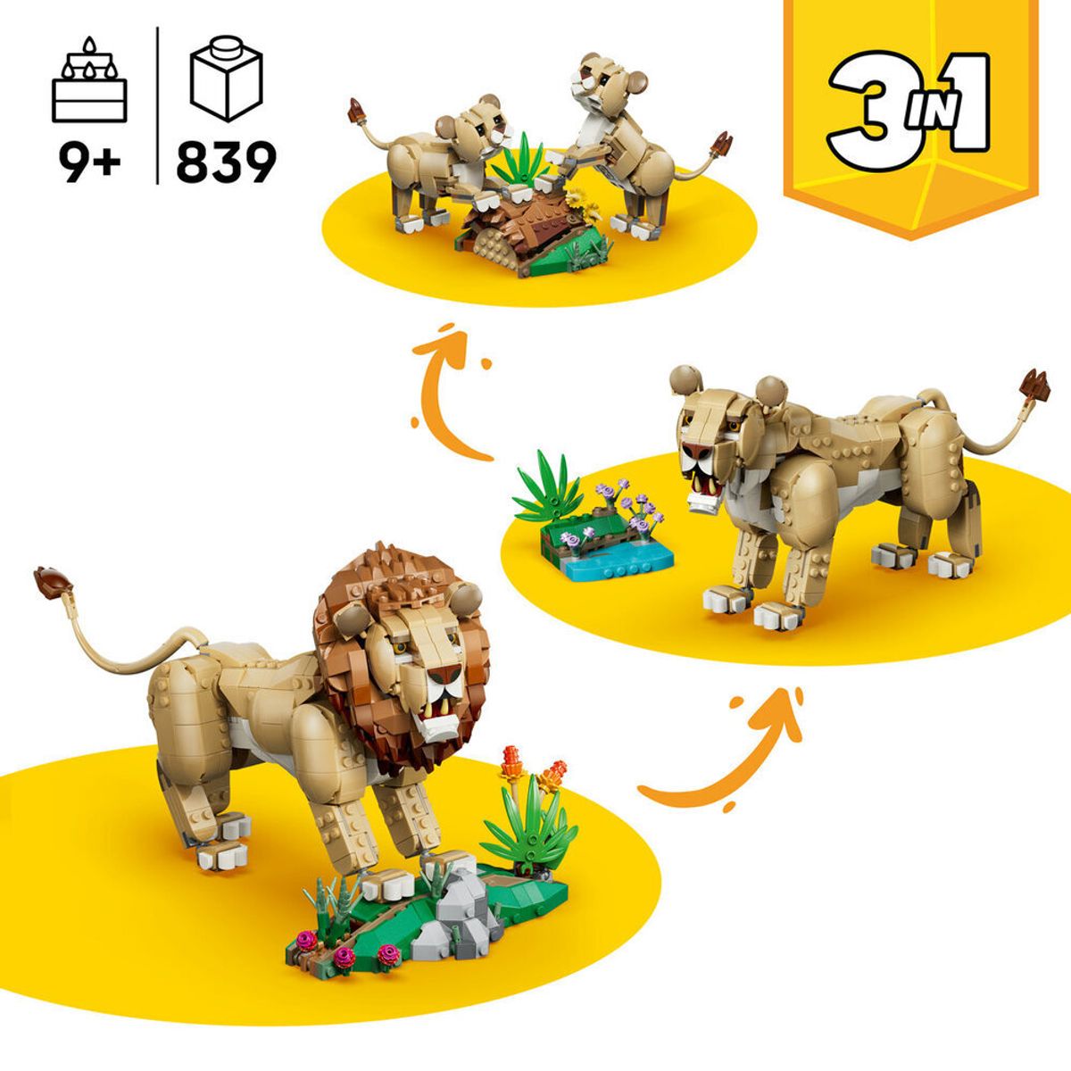 레고(LEGO) 레고 크리에이터 3-in-1 31386 세계의 동물 탐험: 장엄한 사자 [레고공식]