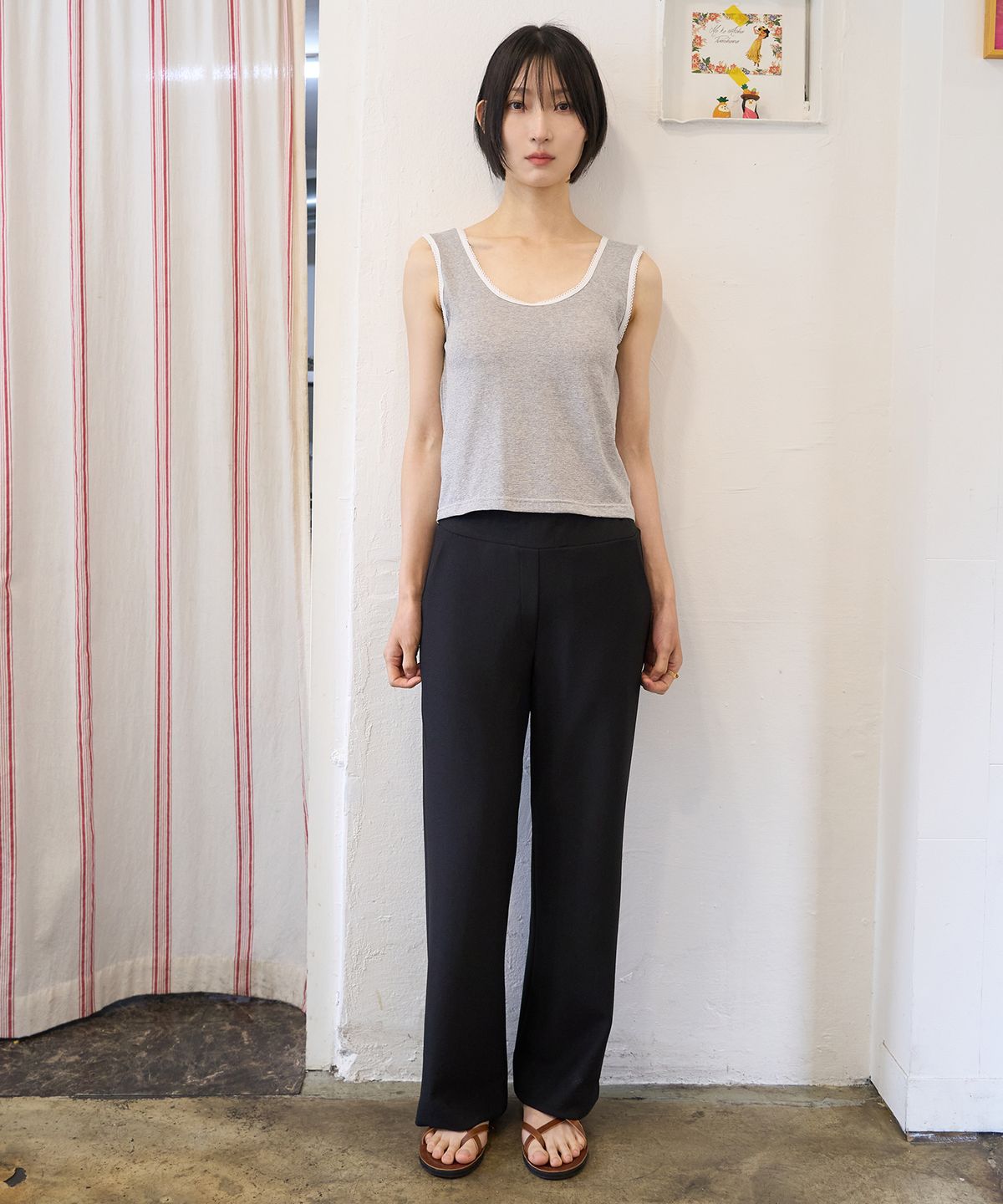 줄리아페페(JULIAPEPE) Cheese Fit Summer Slacks (2 Colors)