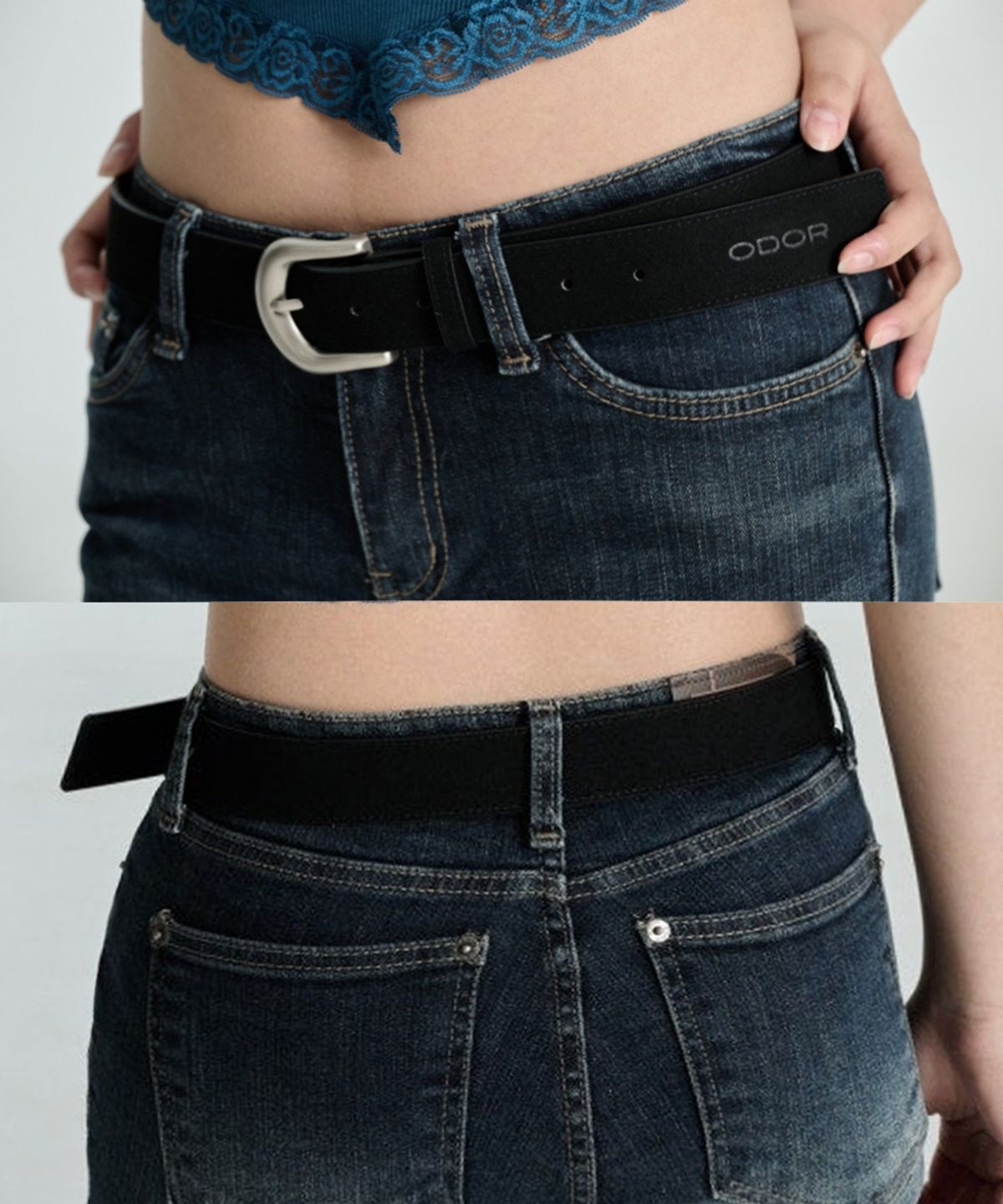 오도어(ODOR) Chamude basic belt - Black