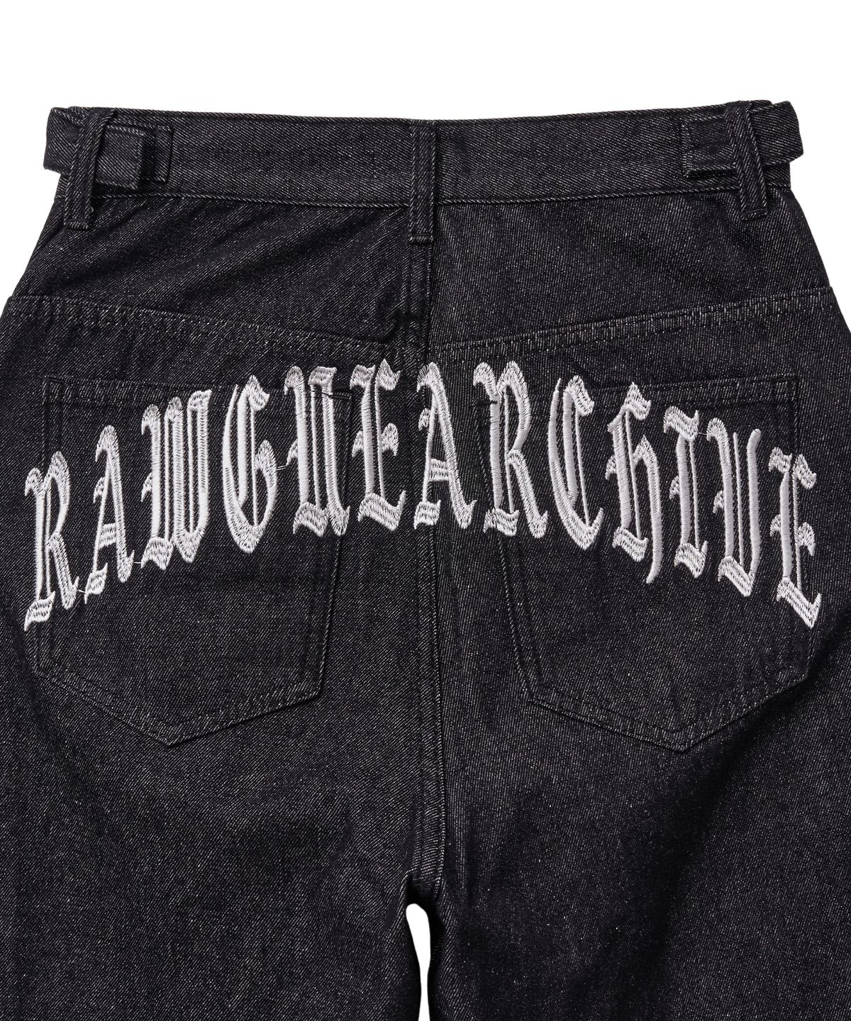 로우그(RAWGUE) 아치 로고 벌룬 핏 데님_블랙
