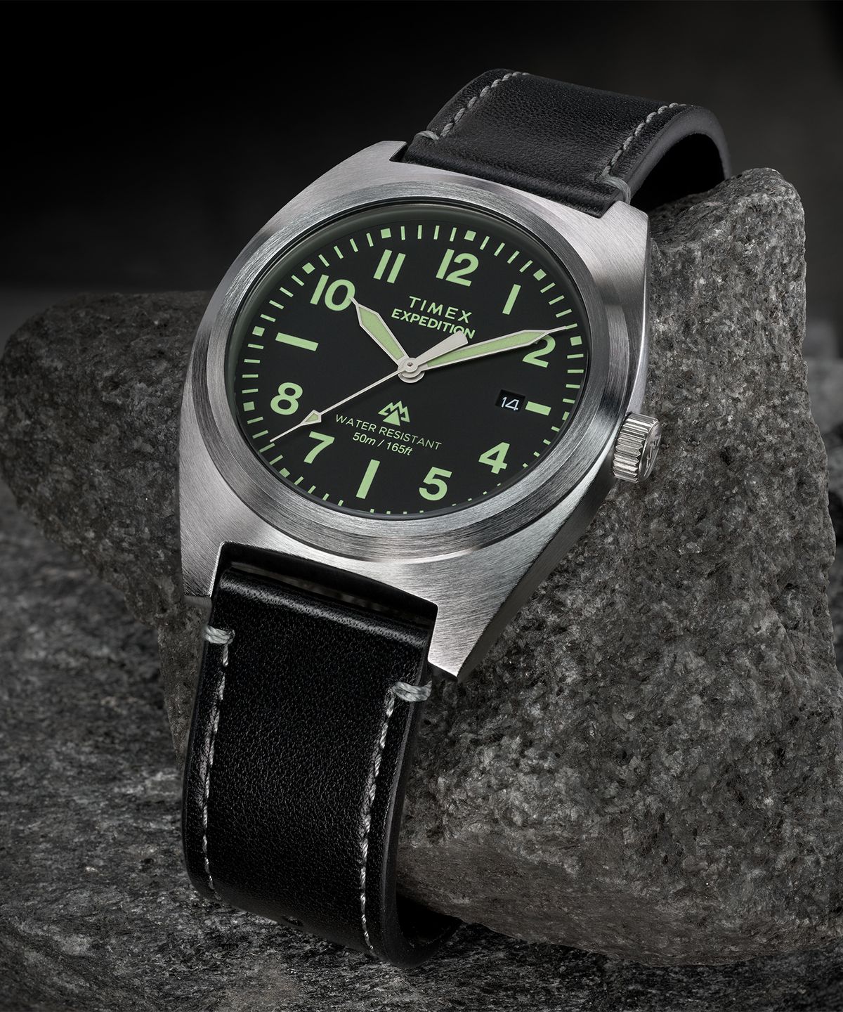 타이맥스(TIMEX) 익스페디션 캡스톤 블랙 레더시계 39mm