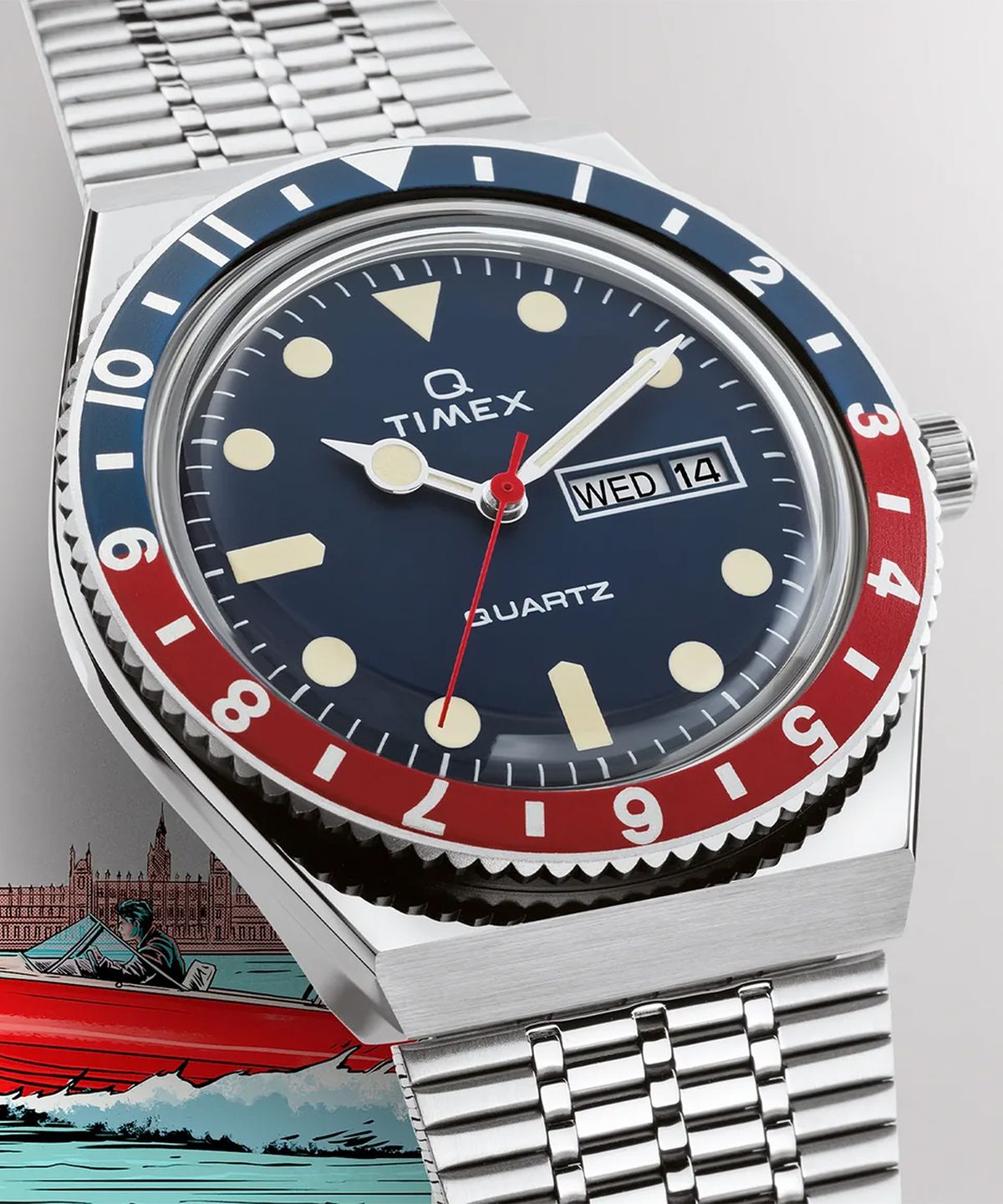 타이맥스(TIMEX) Q TIMEX 리이슈 클래식 메탈시계 38mm