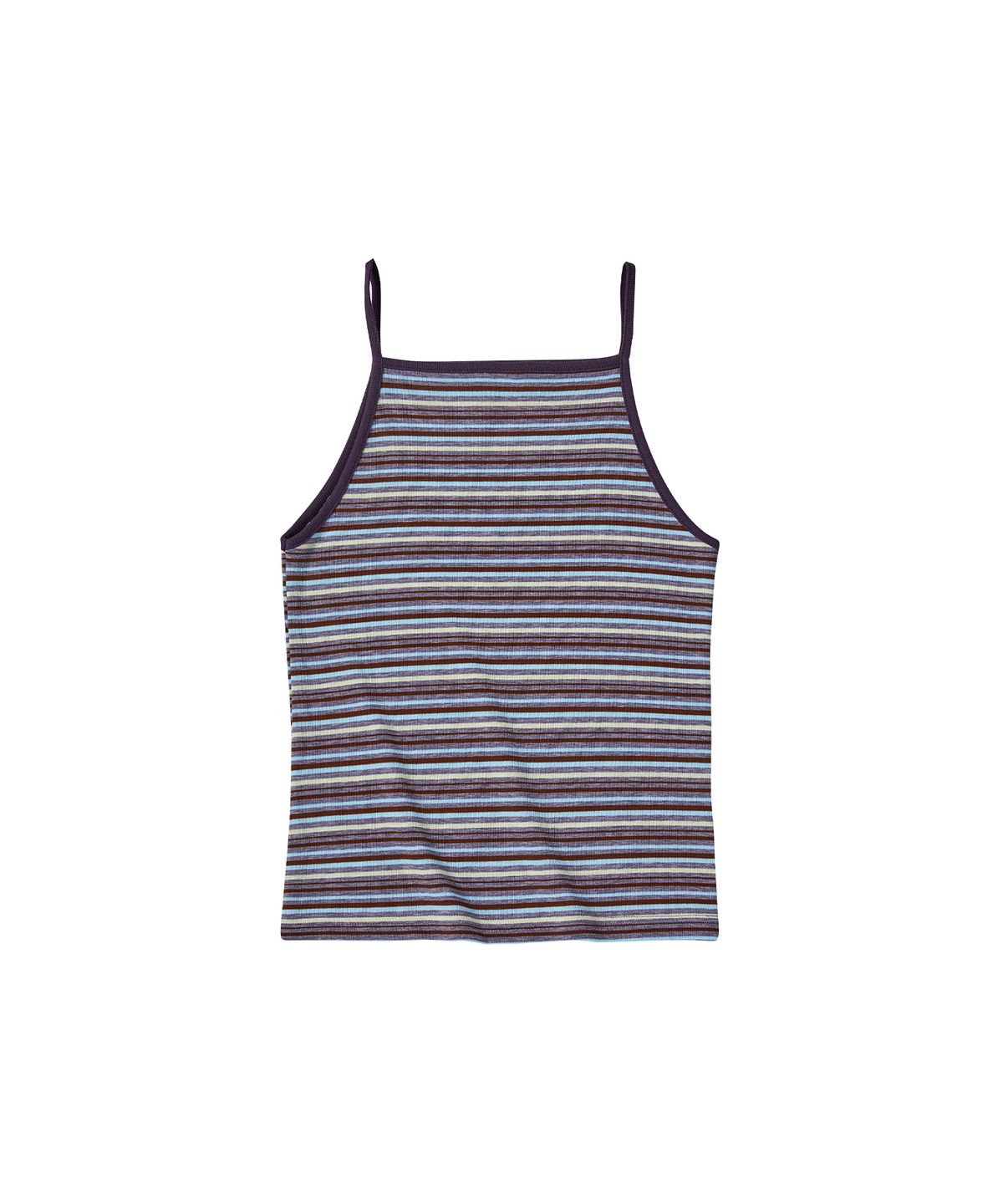 꼬모니노즈(COMONINOZ) W STRIPE CONTRAST SLEEVELESS [VIOLET]