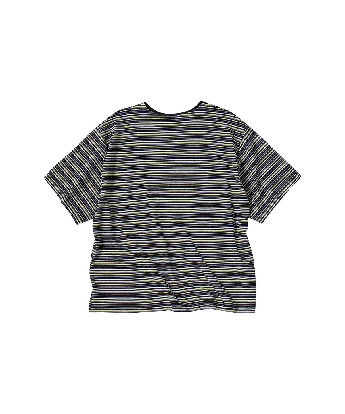 꼬모니노즈(COMONINOZ) STRIPE CONTRAST T-SHIRT [BLACK]