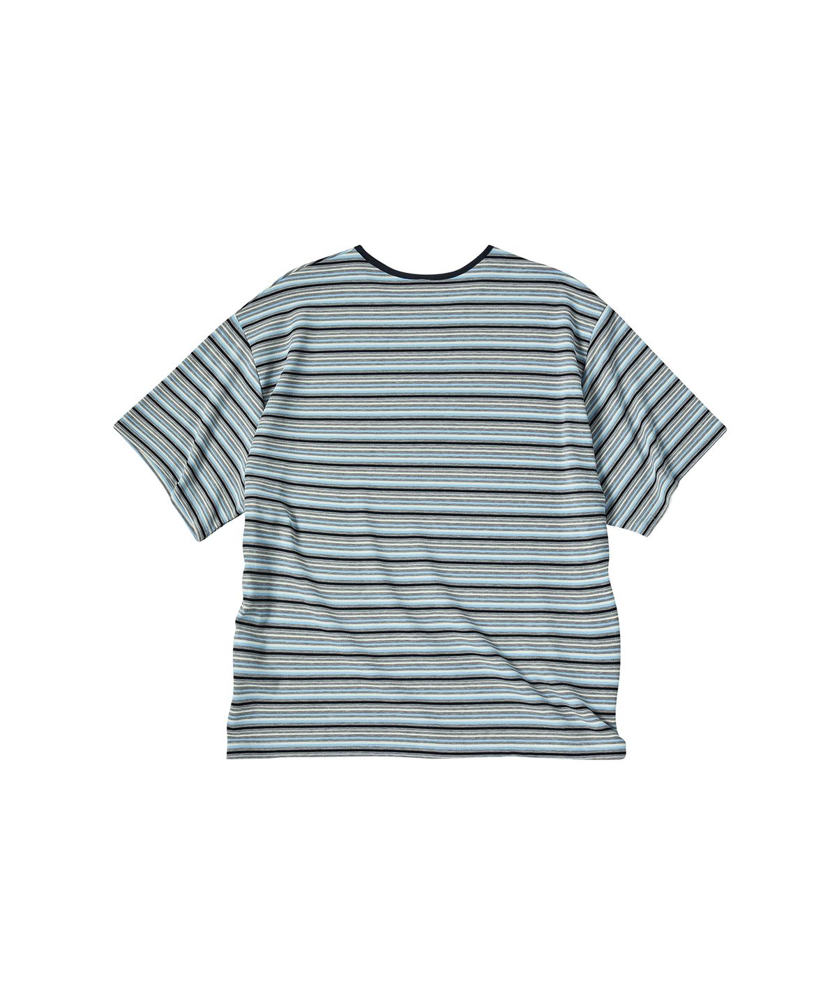 꼬모니노즈(COMONINOZ) STRIPE CONTRAST T-SHIRT [GRAY]