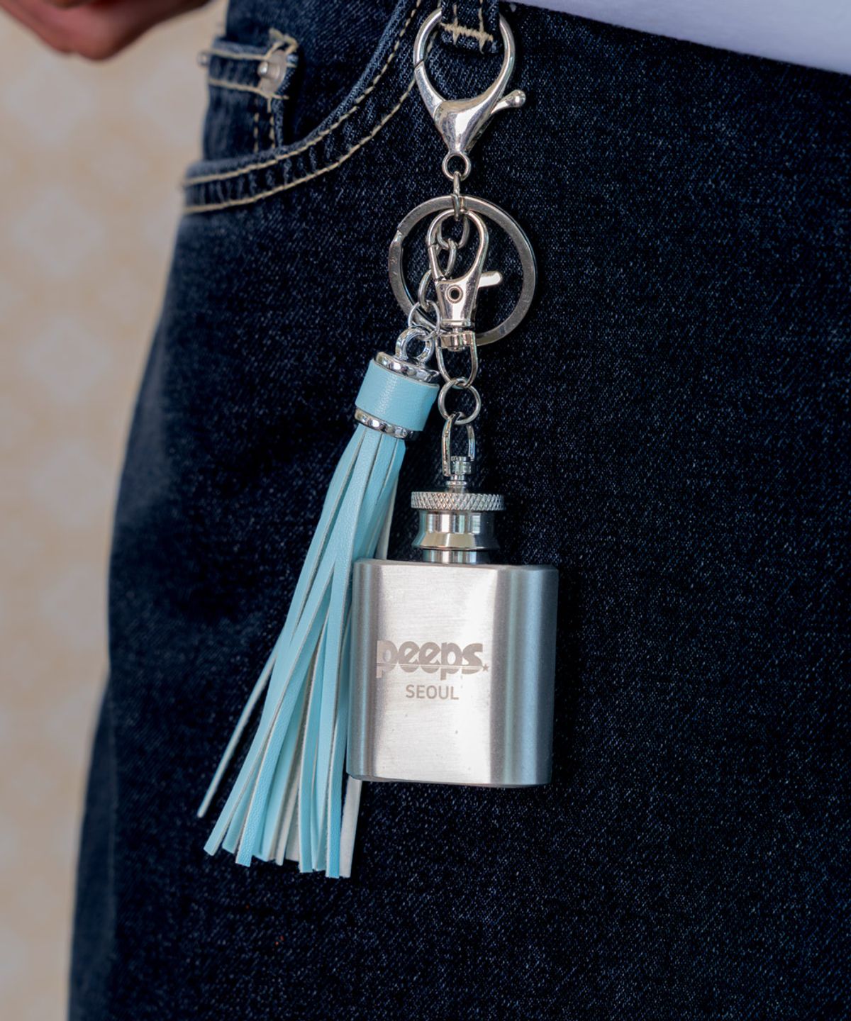 핍스(PEEPS) Pocket Flask Keryring(SQUARE)
