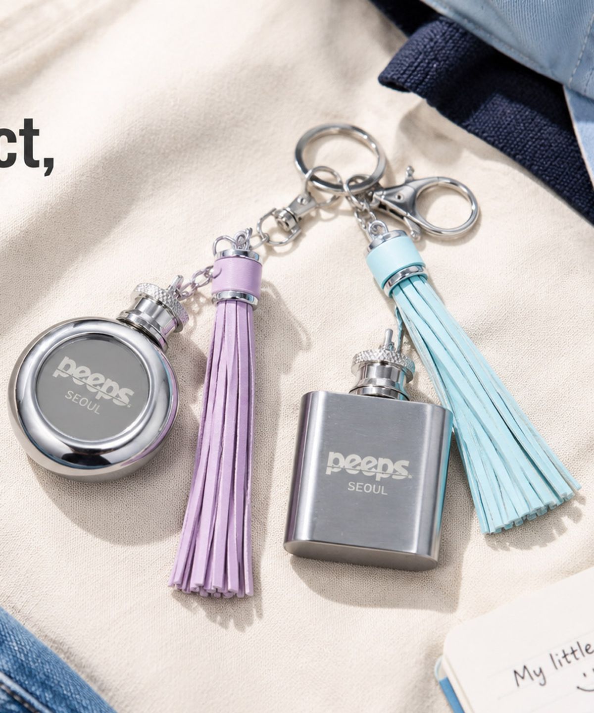 핍스(PEEPS) Pocket Flask Keryring(ROUND)