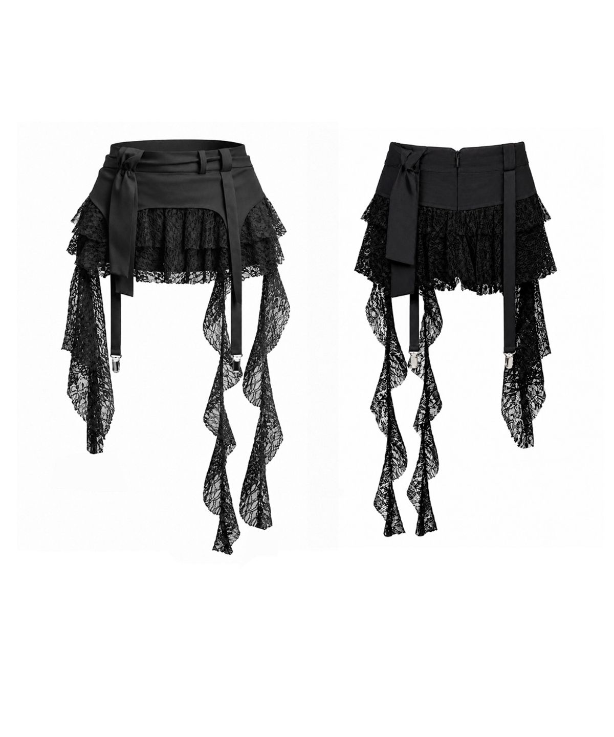 오도어(ODOR) Shaped vail skirt - Black