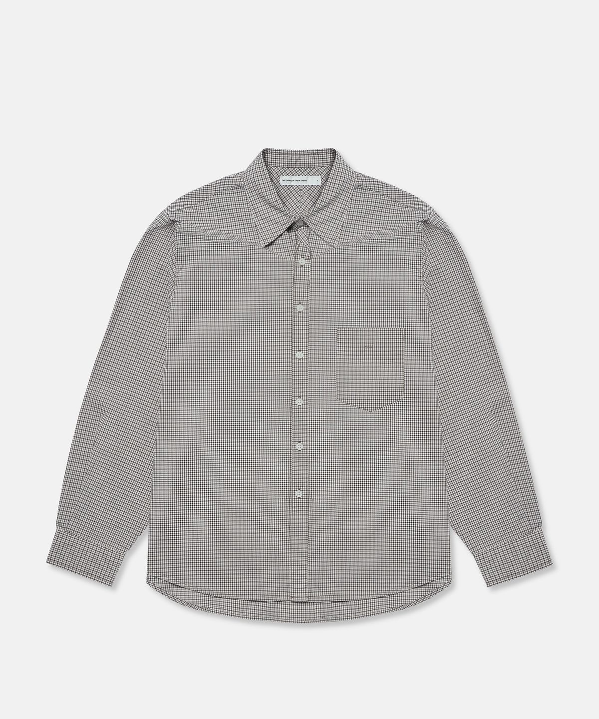 더씽인데어데어(THE THING IN THEIR THERE) Shift Multi Check Shirt Brown