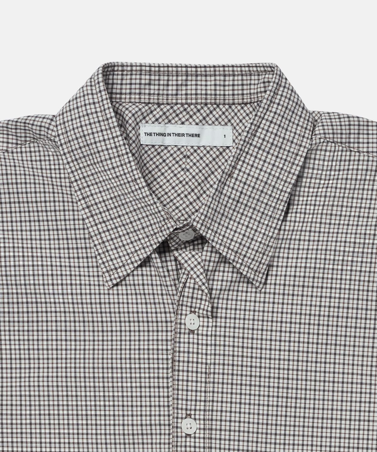 더씽인데어데어(THE THING IN THEIR THERE) Shift Multi Check Shirt Brown