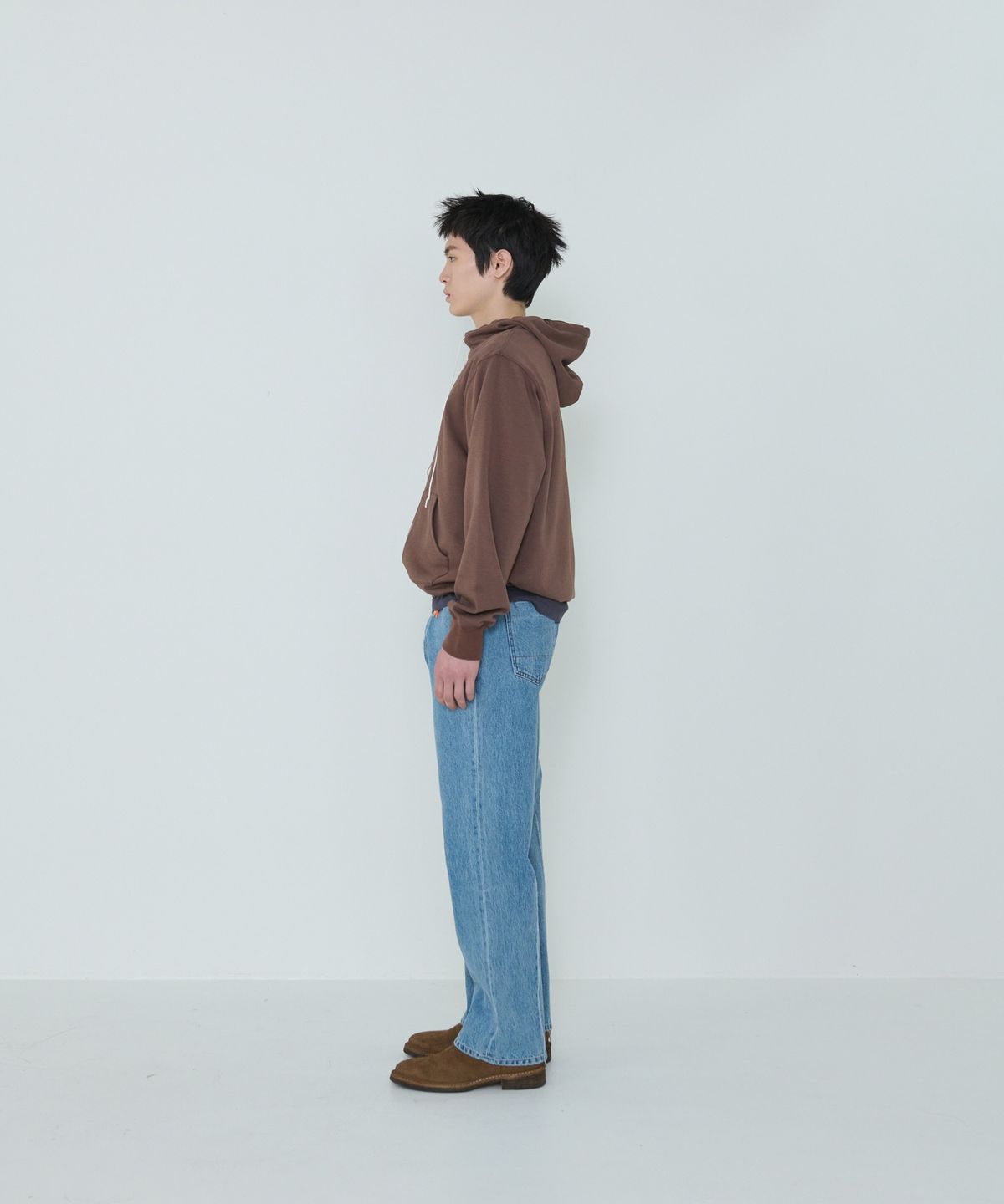 더씽인데어데어(THE THING IN THEIR THERE) Adaptive Zip-Up Hoodie Brown
