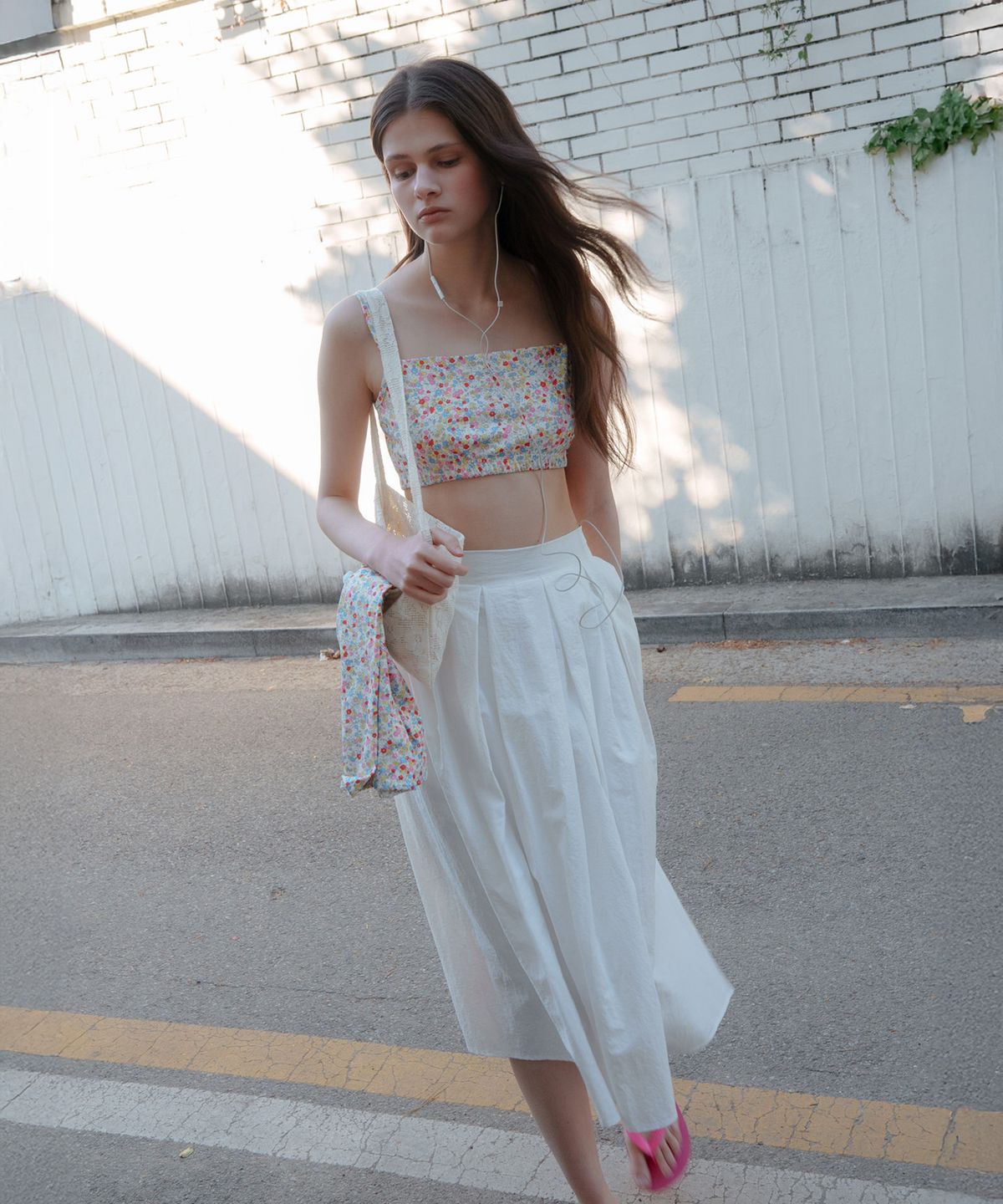 뮈르뮈르(MURMURE) 아리벨 핀턱 나일론 스커트_Aribel Skirt