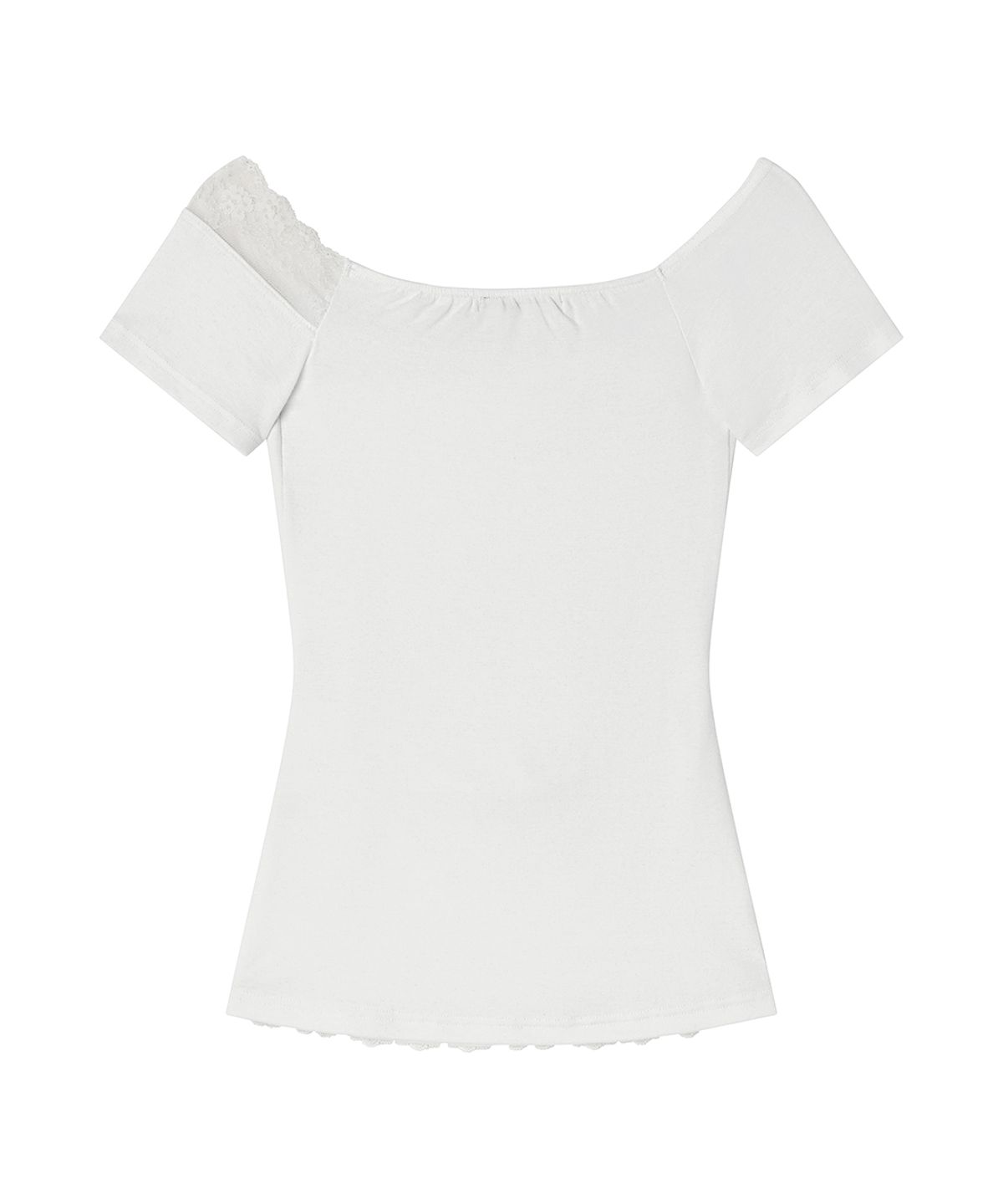 일리오(ILLIO) White Lace Off-shoulder top