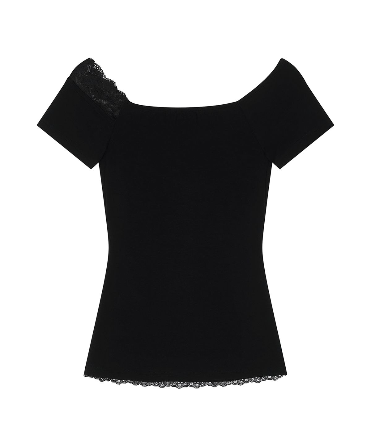 일리오(ILLIO) Black Lace Off-shoulder top