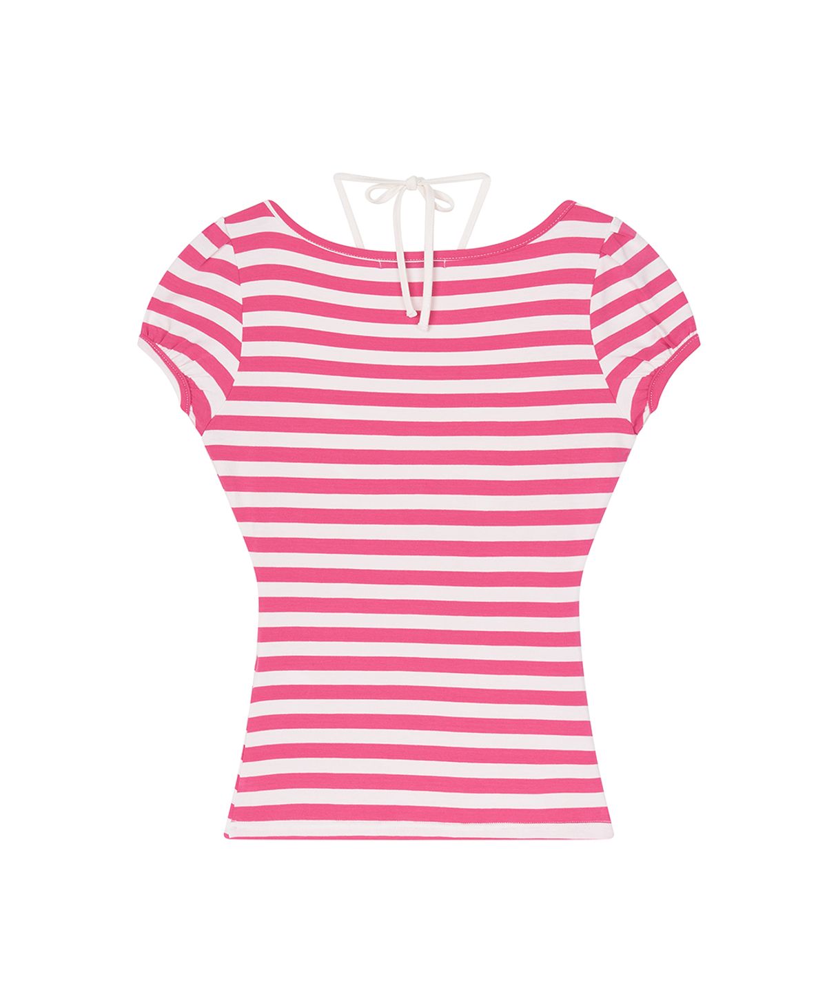 일리오(ILLIO) Pink stripe Giselle gathered top