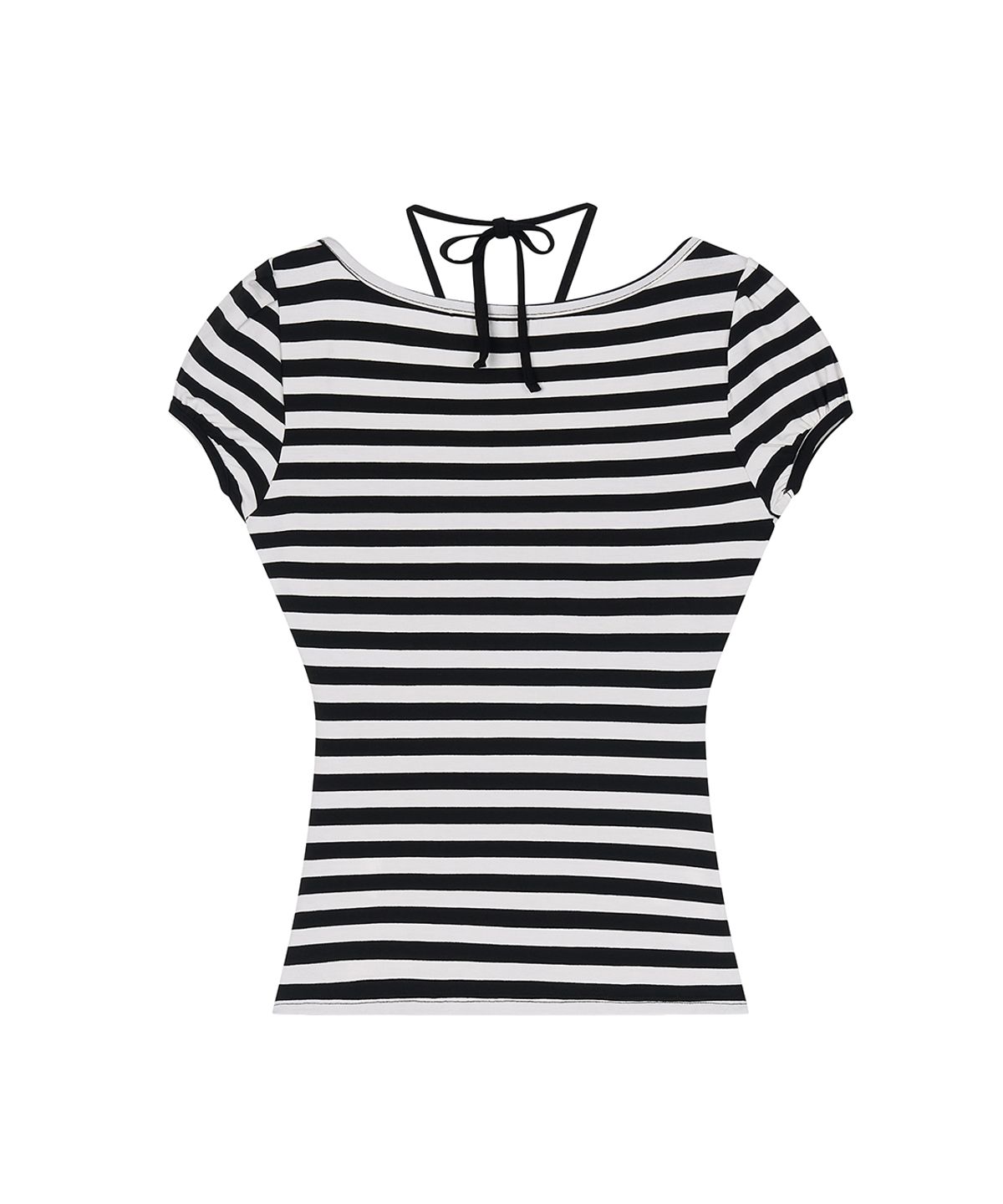 일리오(ILLIO) Black stripe Giselle gathered top(Small)
