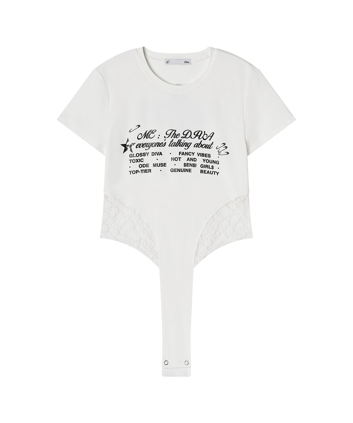 일리오(ILLIO) White Diva Lace bodysuit