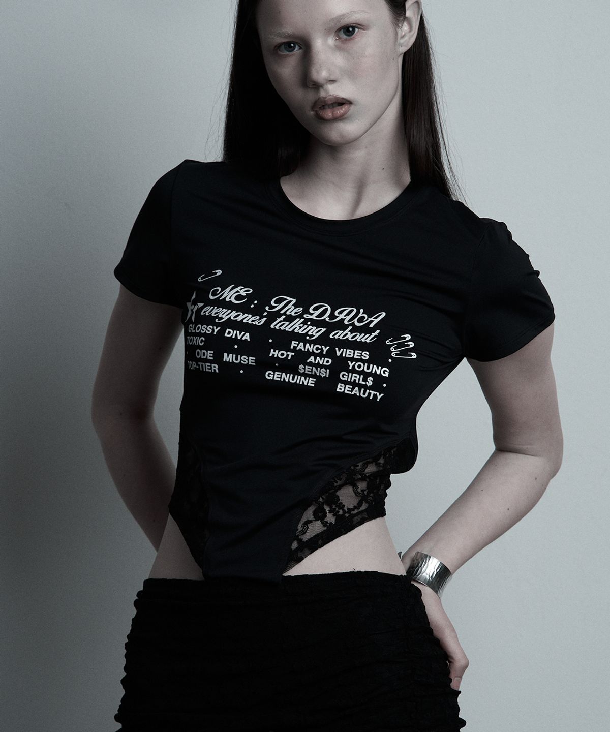 일리오(ILLIO) Black Diva Lace bodysuit
