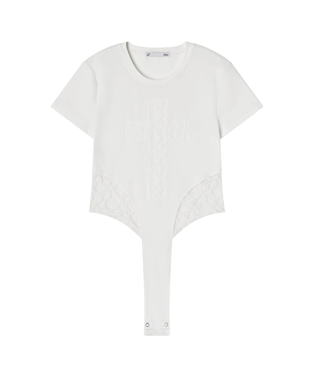 일리오(ILLIO) White Cross Lace bodysuit