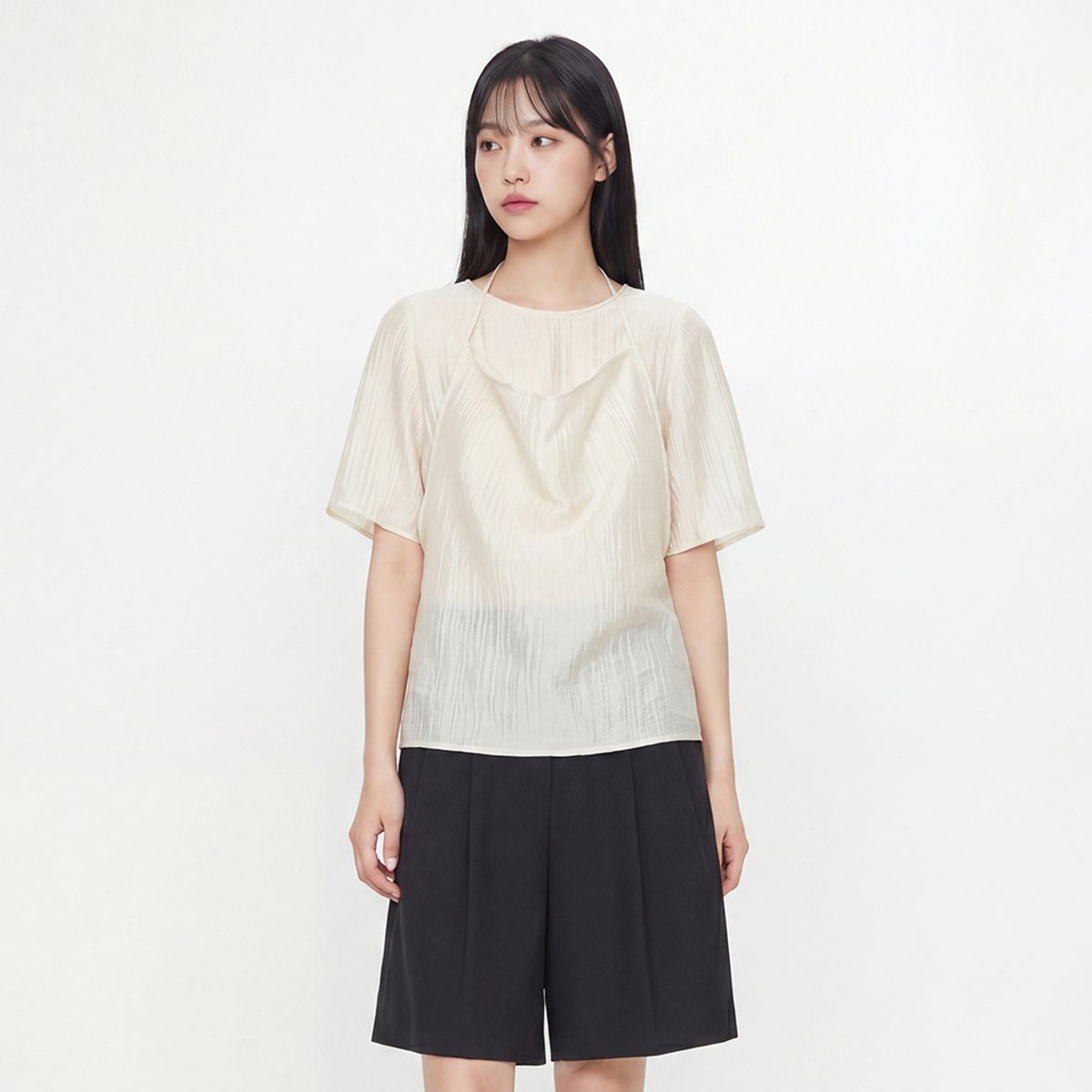 랩(LAP) 시스루 홀터 블라우스 AS2WB465