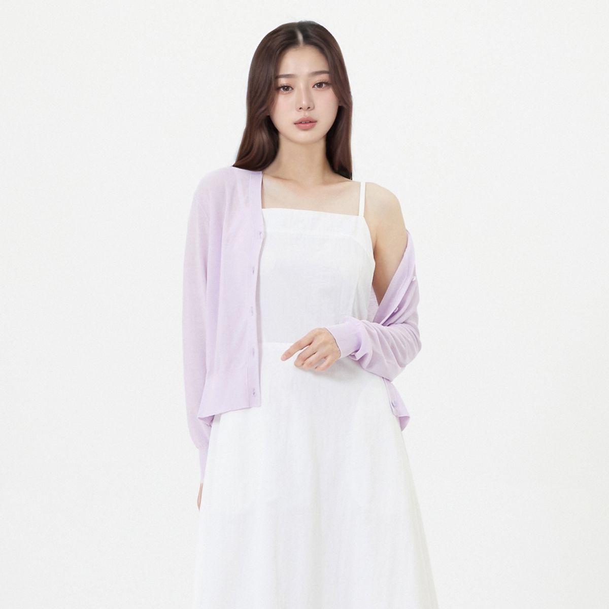 랩(LAP) 썸머 베이직 긴팔 가디건 AS2KG592