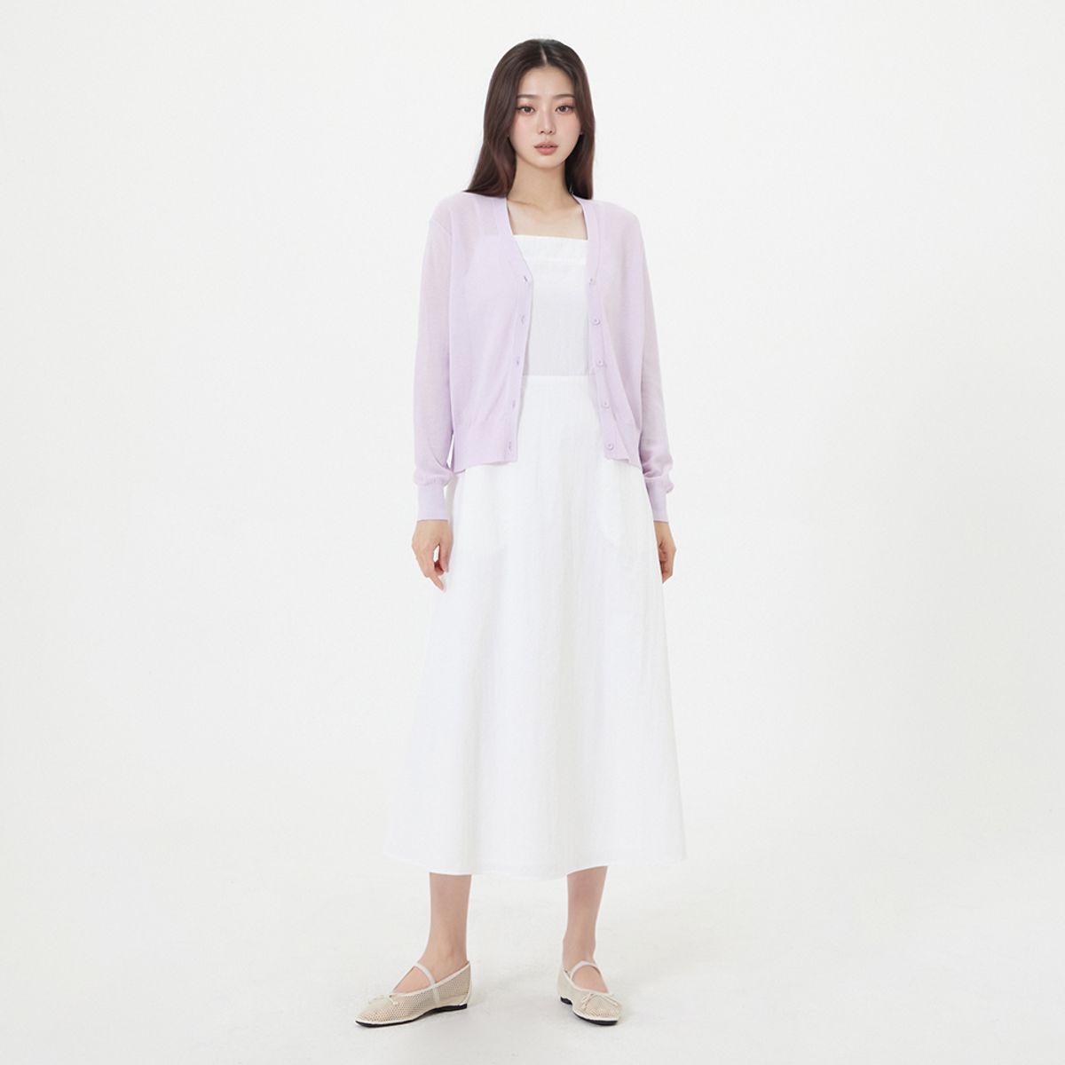 랩(LAP) 썸머 베이직 긴팔 가디건 AS2KG592