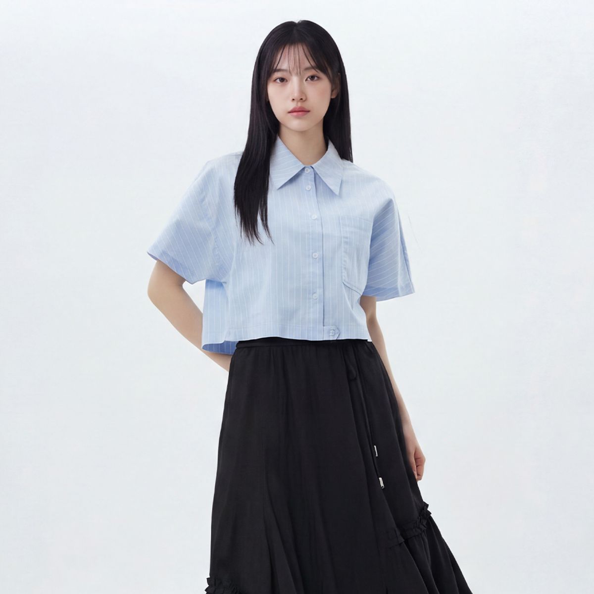 랩(LAP) 원포켓 크랍 셔츠 AS2WB466