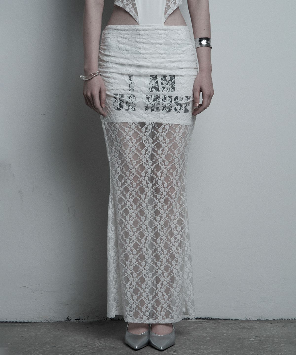 일리오(ILLIO) White Lace mermaid long skirt