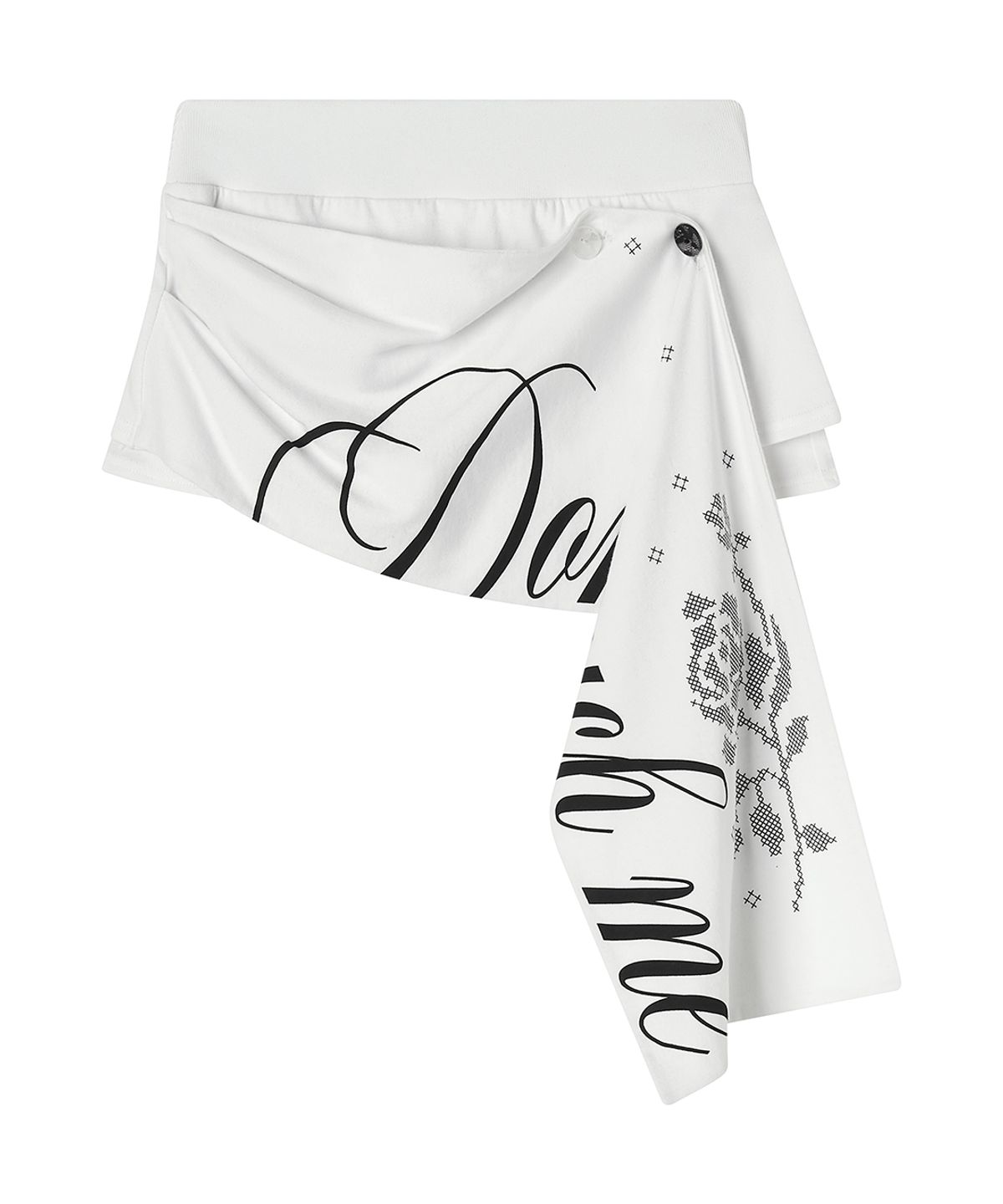 일리오(ILLIO) White Rose scarf wrap skort