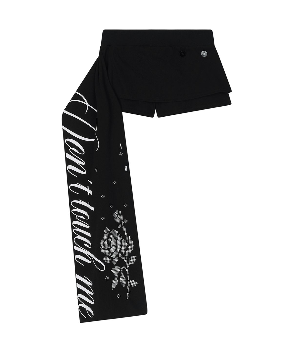 일리오(ILLIO) Black Rose scarf wrap skort