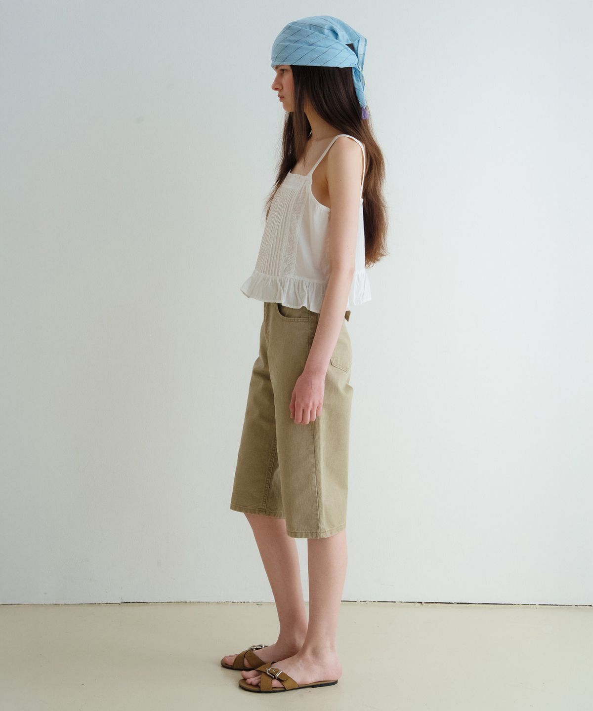 뮈르뮈르(MURMURE) 데닌 스트라이프 테슬 스카프_Denin Scarf