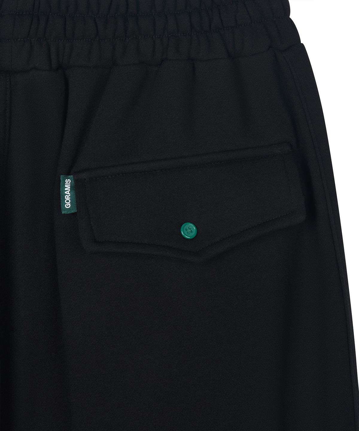 고라미스(GORAMIS) 심볼 원턱 와이드 스웻팬츠 [BLACK]