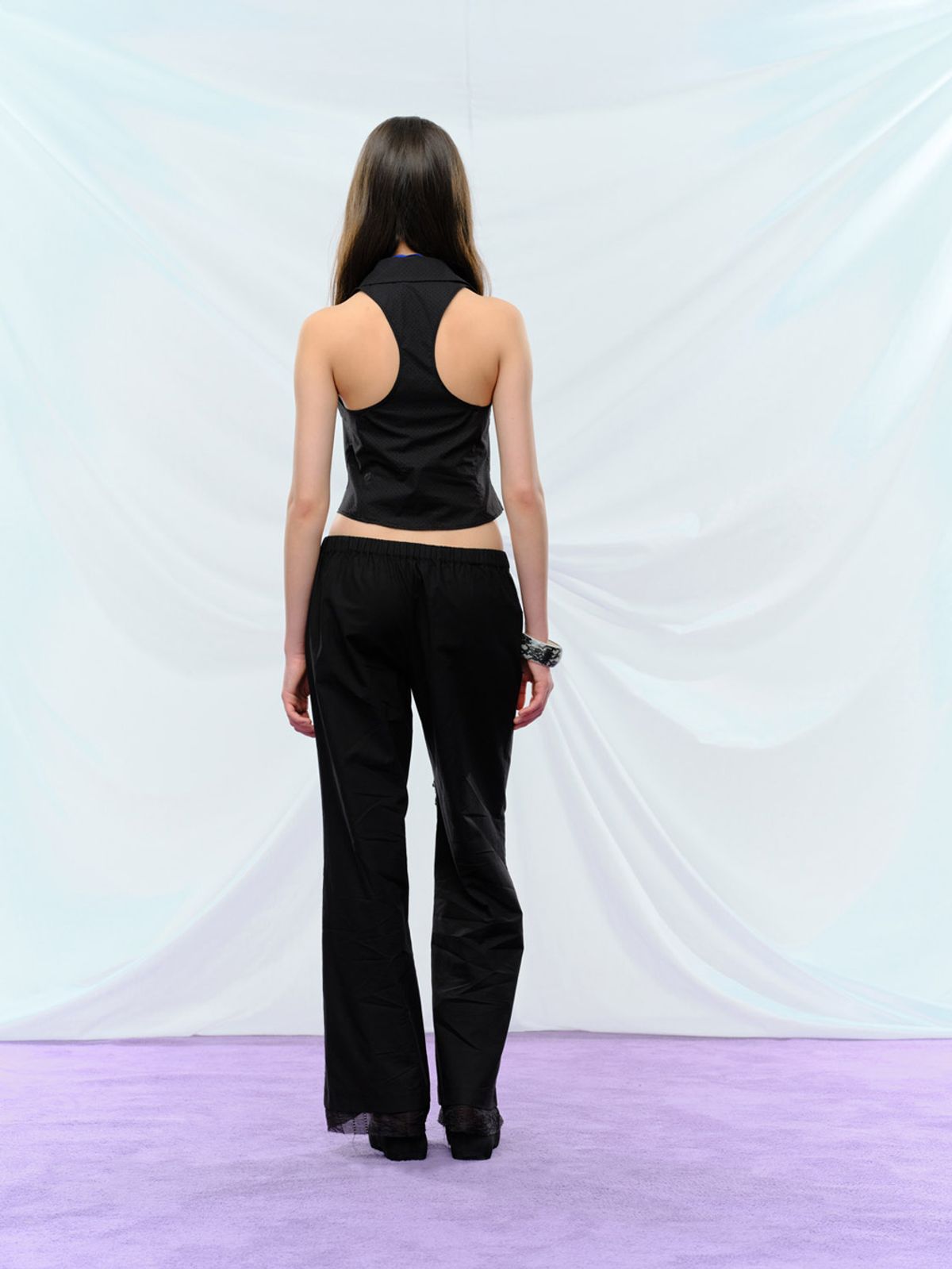 퓨레(PUREE) Wood Beaded Pants Black