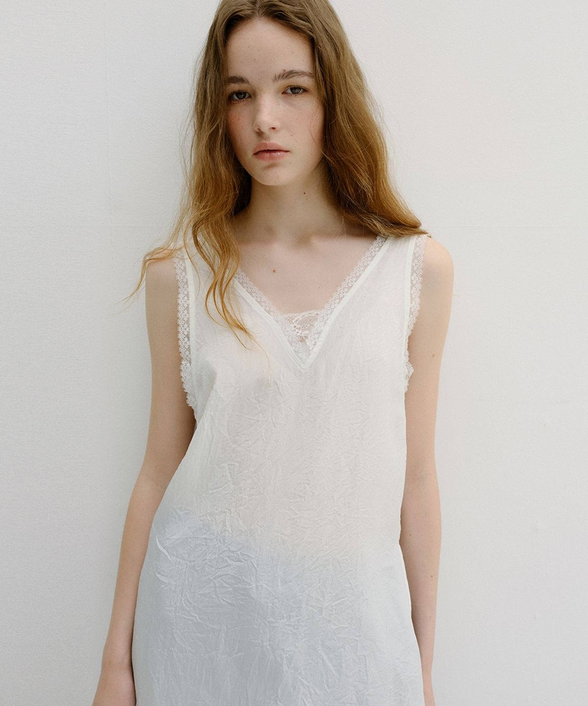 블랭크03(BLANK03) lace sleeveless long top (ivory)