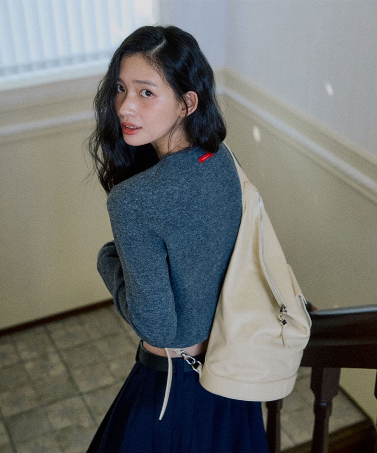 넛넛(NUTNUT) Pocket Leather Sling Bag - YELLOW