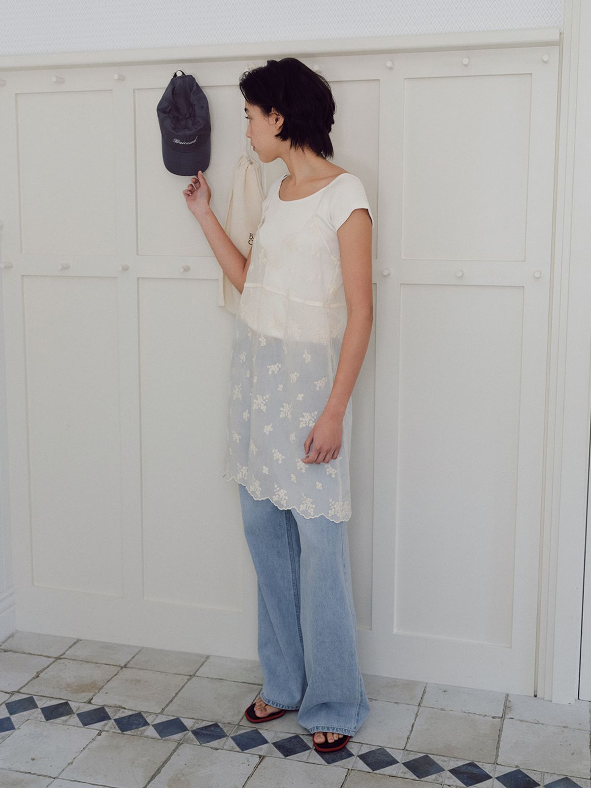 베이오드(BAIE OUD) Flower layered long bustier_ivory