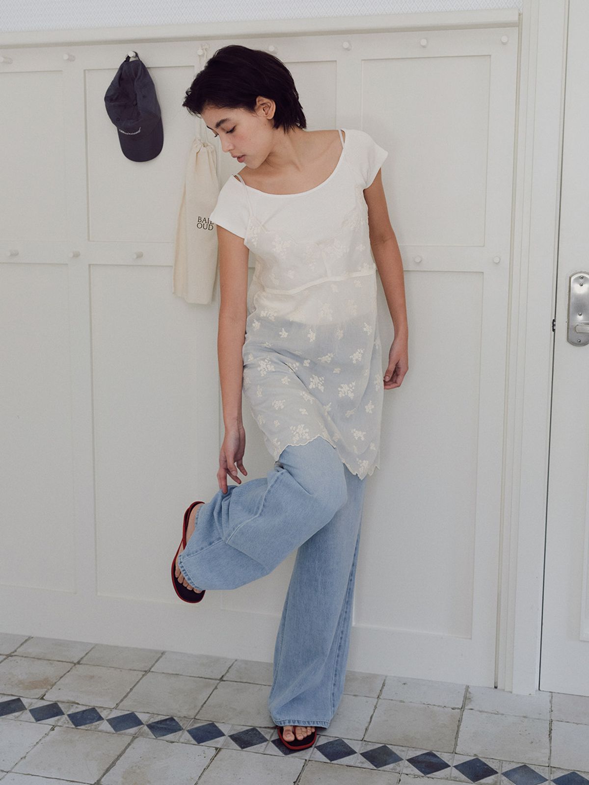 베이오드(BAIE OUD) Flower layered long bustier_ivory