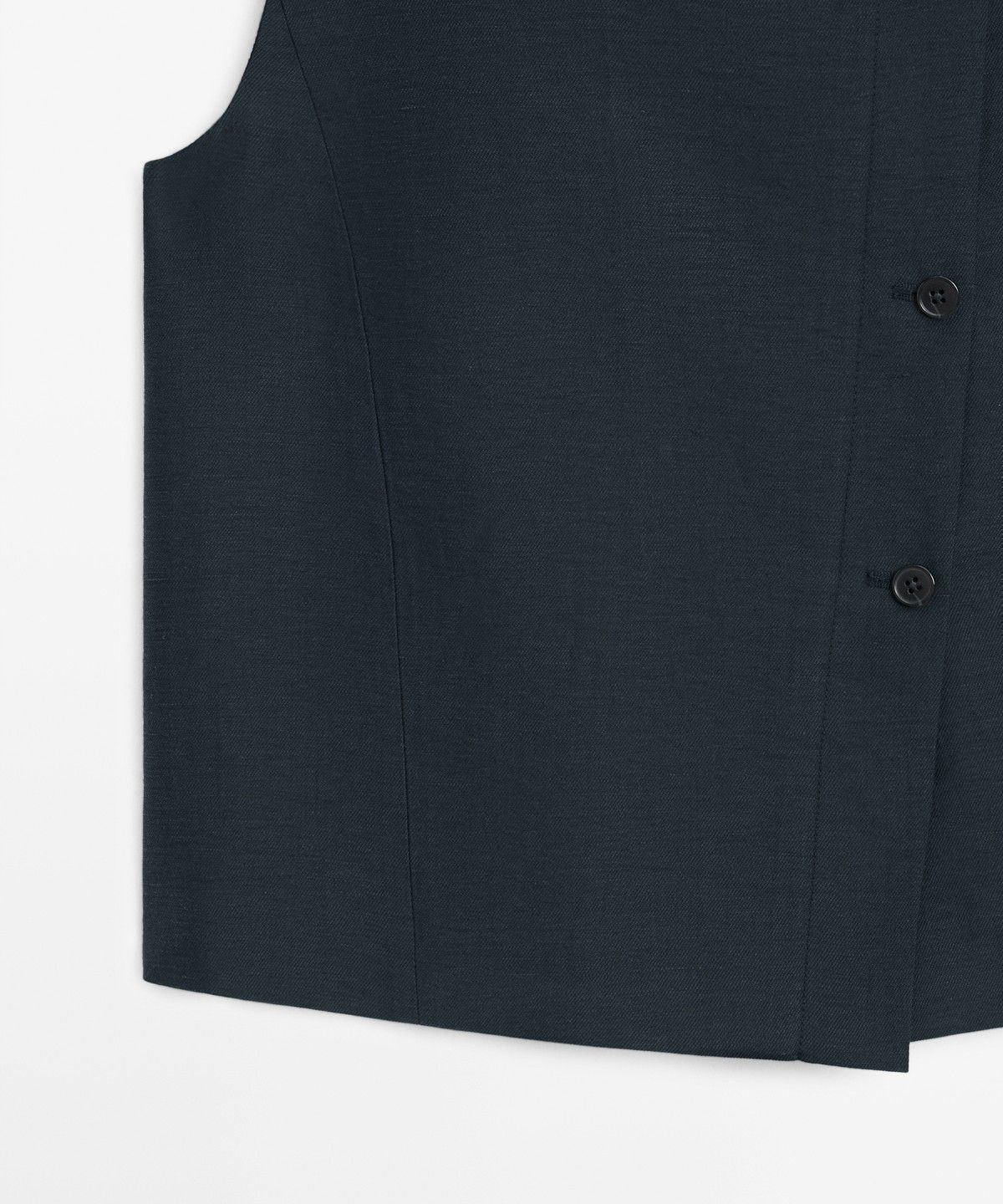 마시모두띠(MASSIMO DUTTI) 비대칭 버튼 린넨 베스트