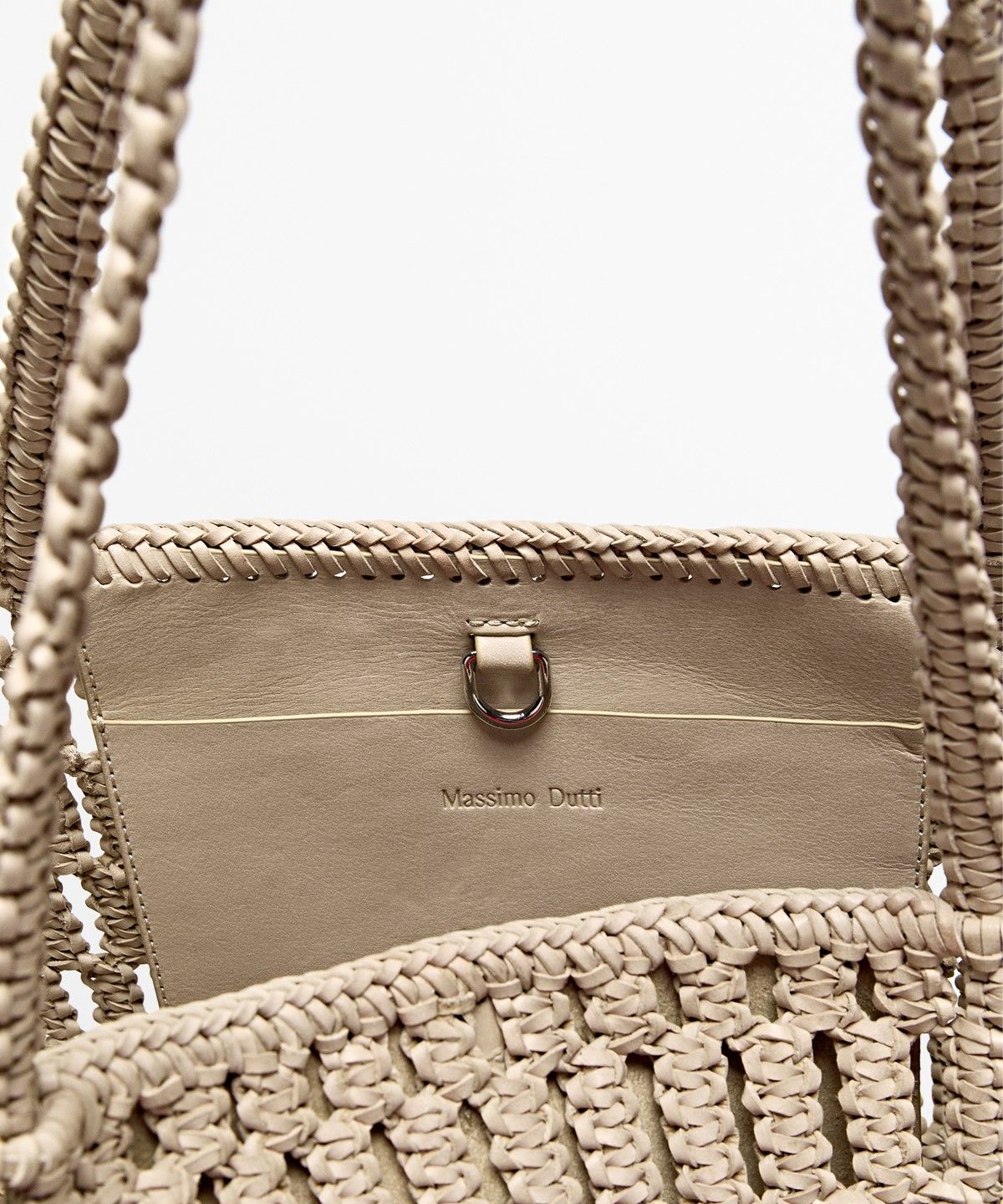 마시모두띠(MASSIMO DUTTI) 나파 가죽 위빙 쇼퍼 백