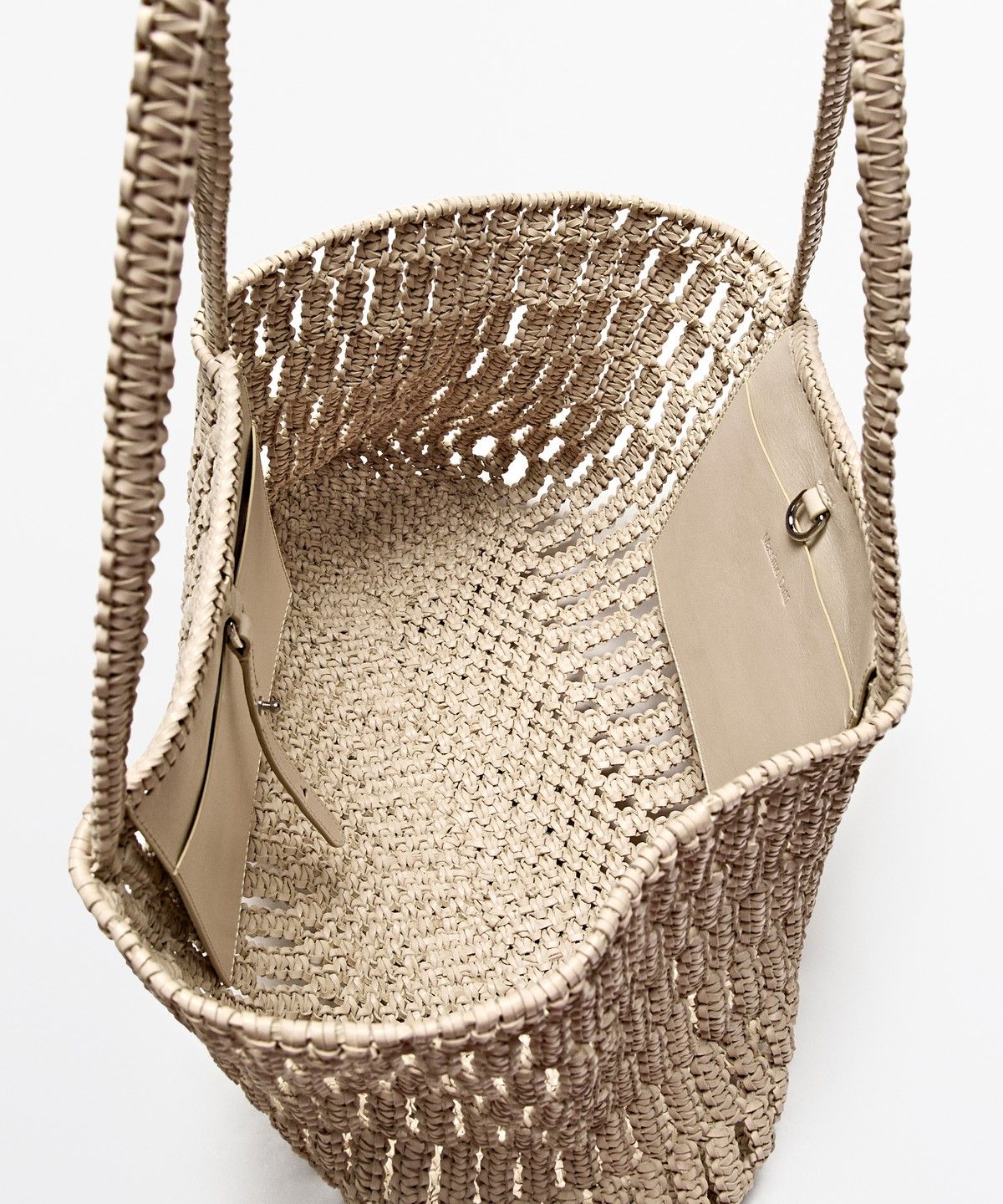 마시모두띠(MASSIMO DUTTI) 나파 가죽 위빙 쇼퍼 백