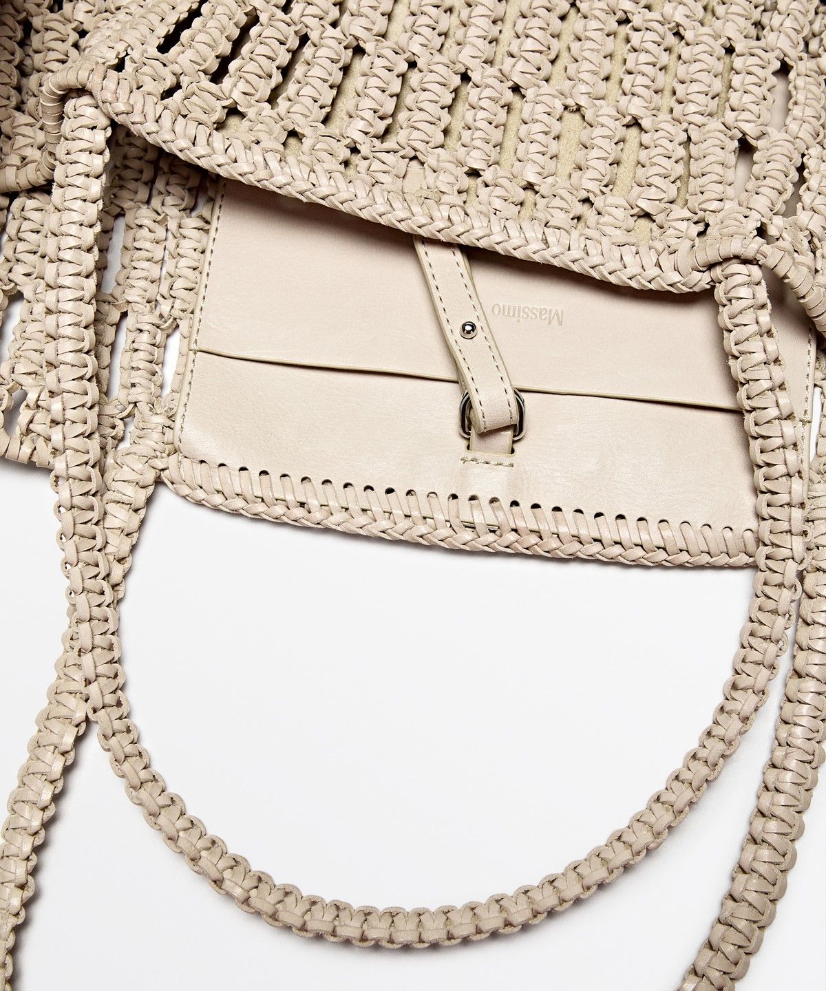 마시모두띠(MASSIMO DUTTI) 나파 가죽 위빙 쇼퍼 백