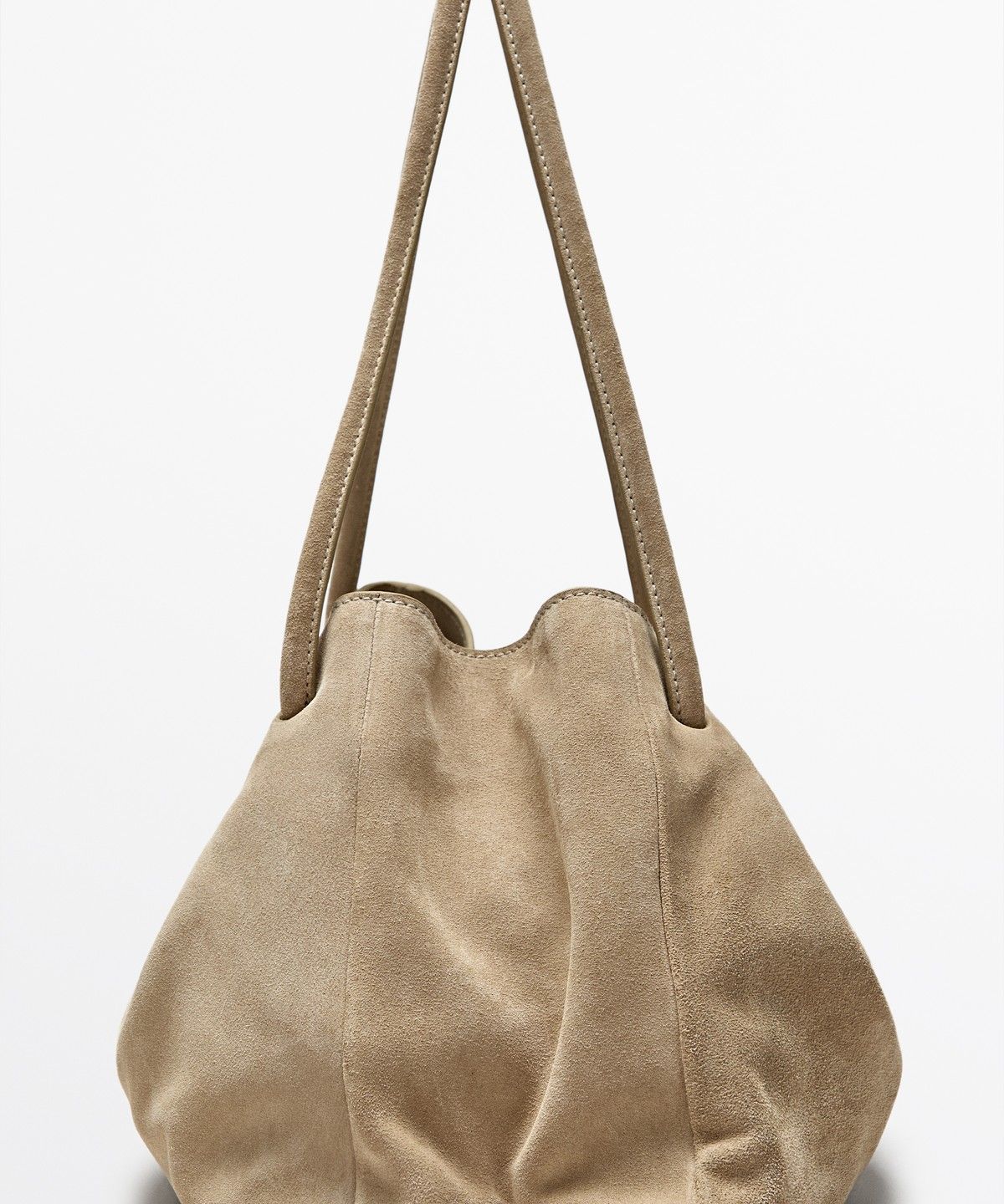 마시모두띠(MASSIMO DUTTI) 스플릿 스웨이드 주름 백
